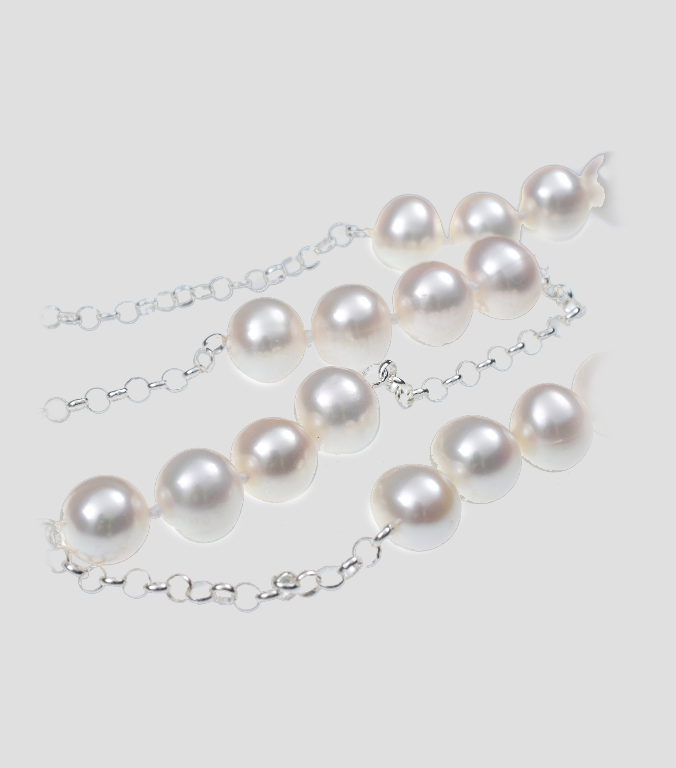 Cadena con plata y perlas Mujer