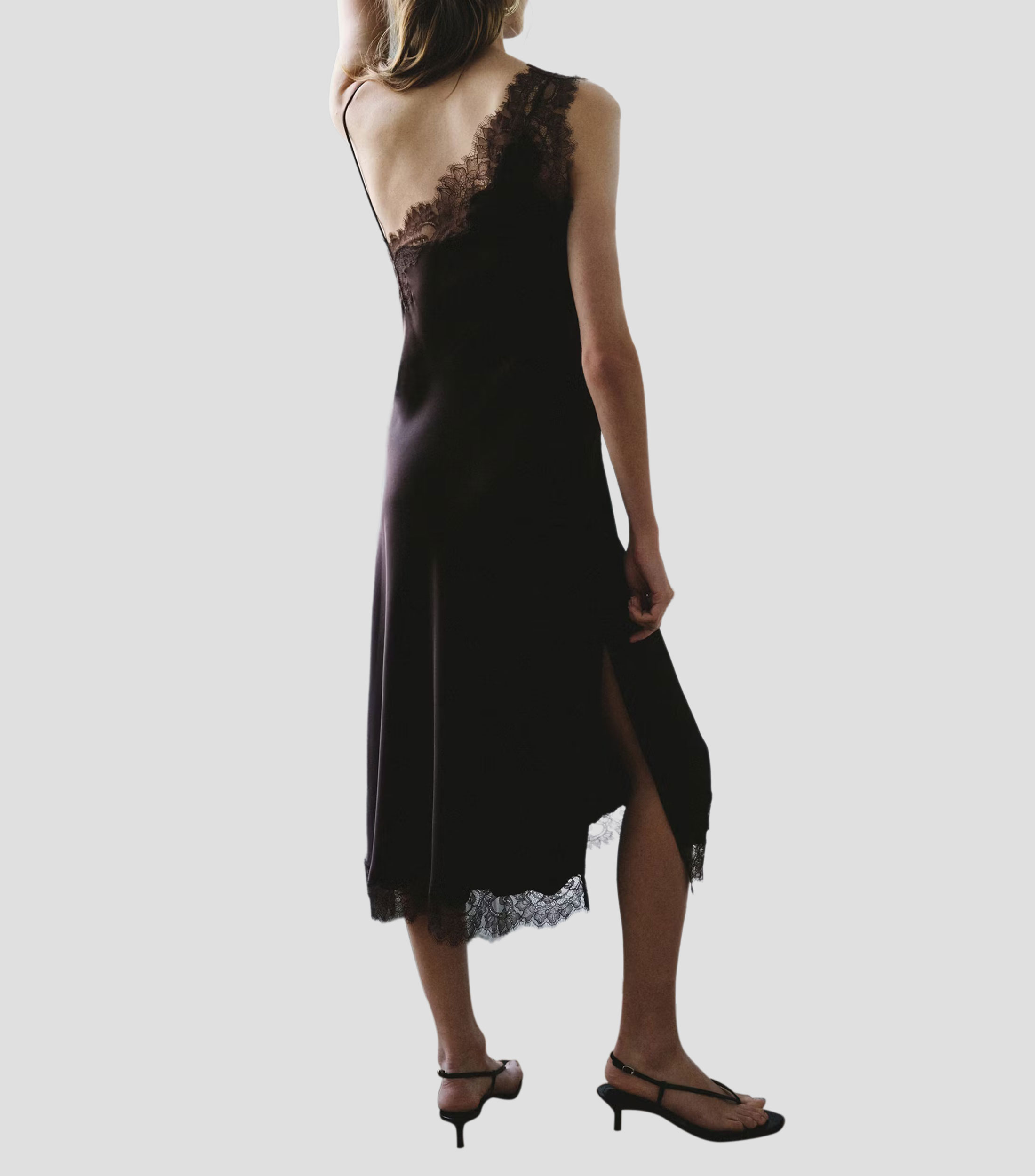 Vestido midi liso Mujer