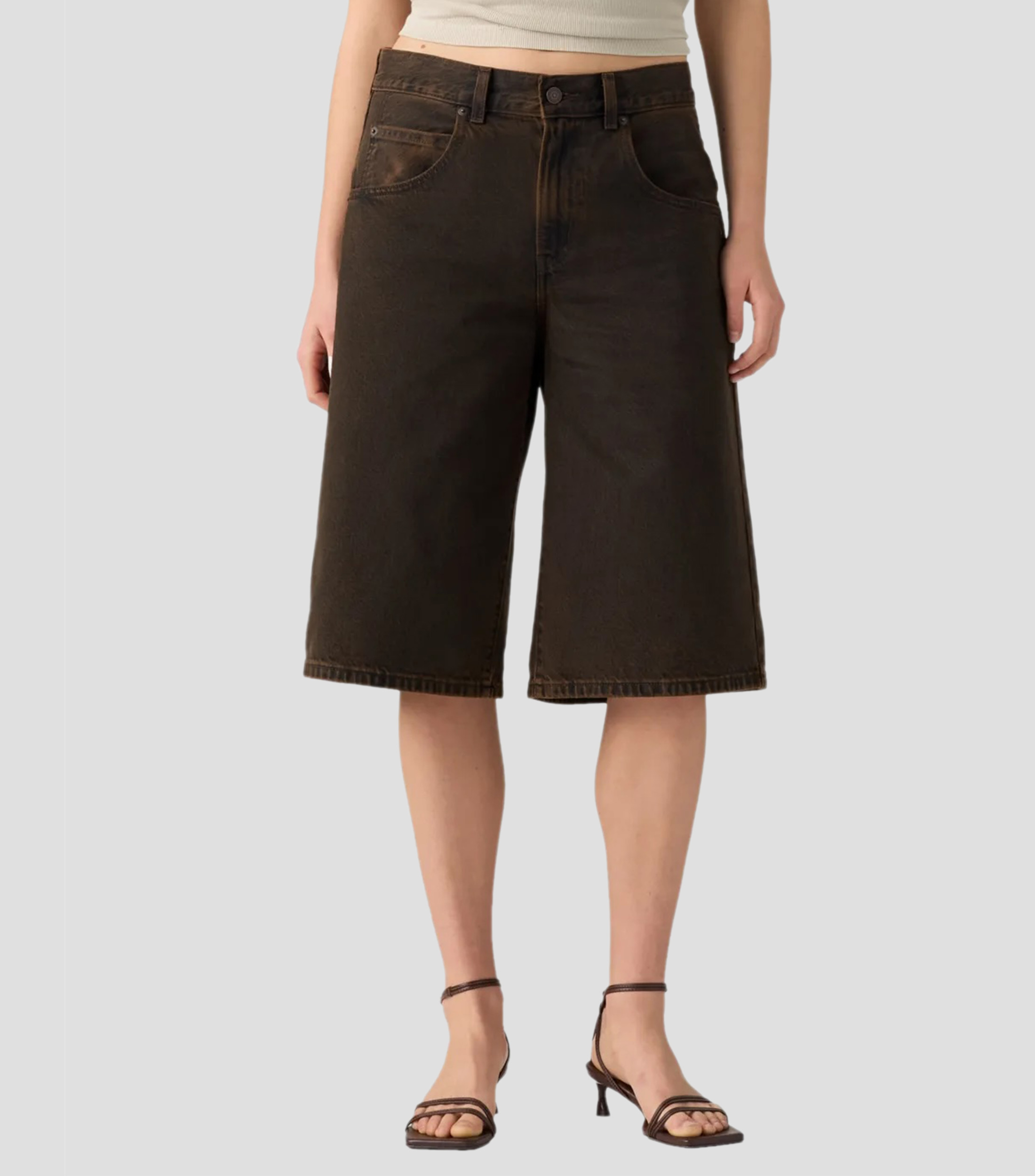 Short de mezclilla liso Mujer