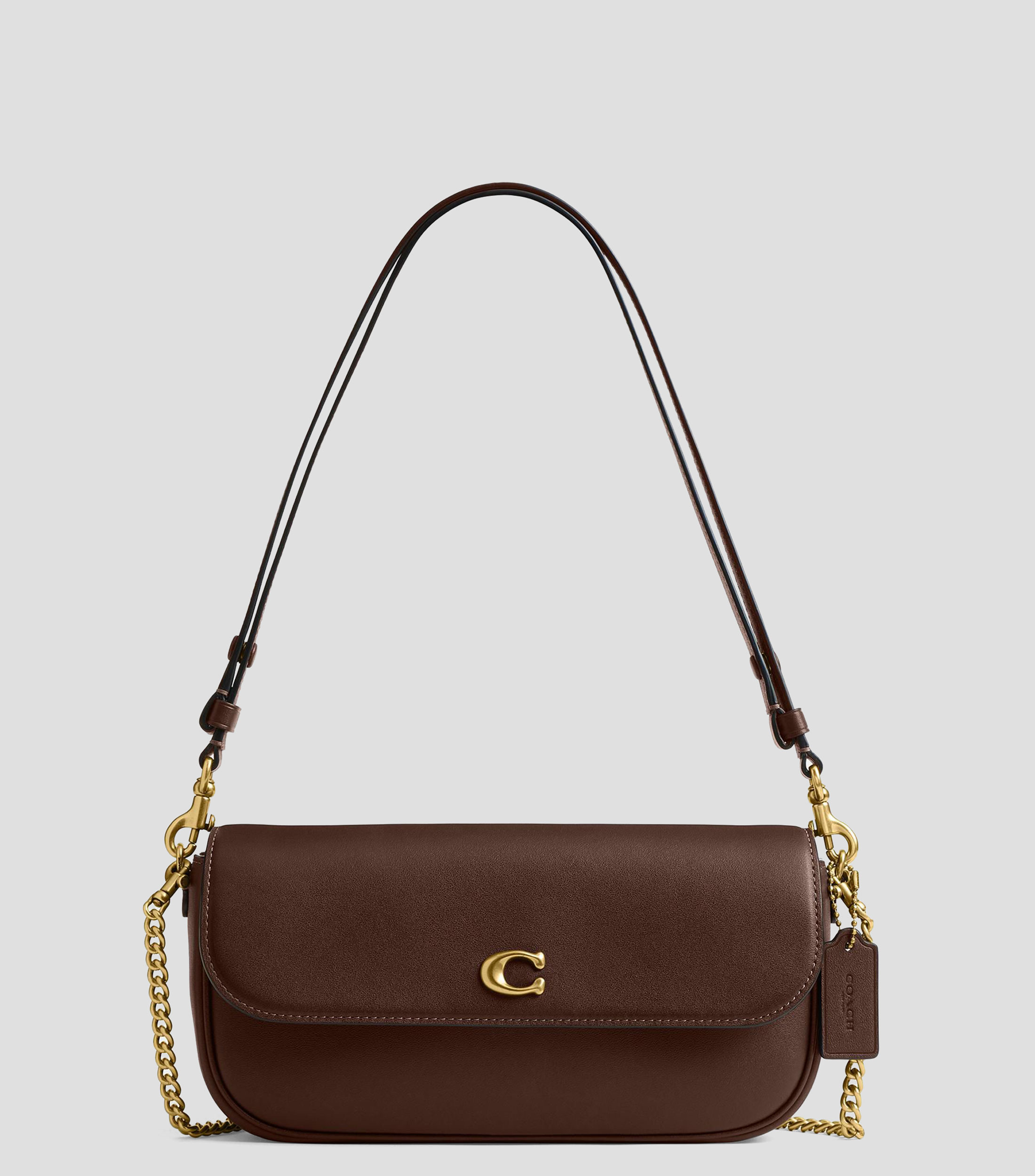 Bolsa clutch en piel lisa Mujer