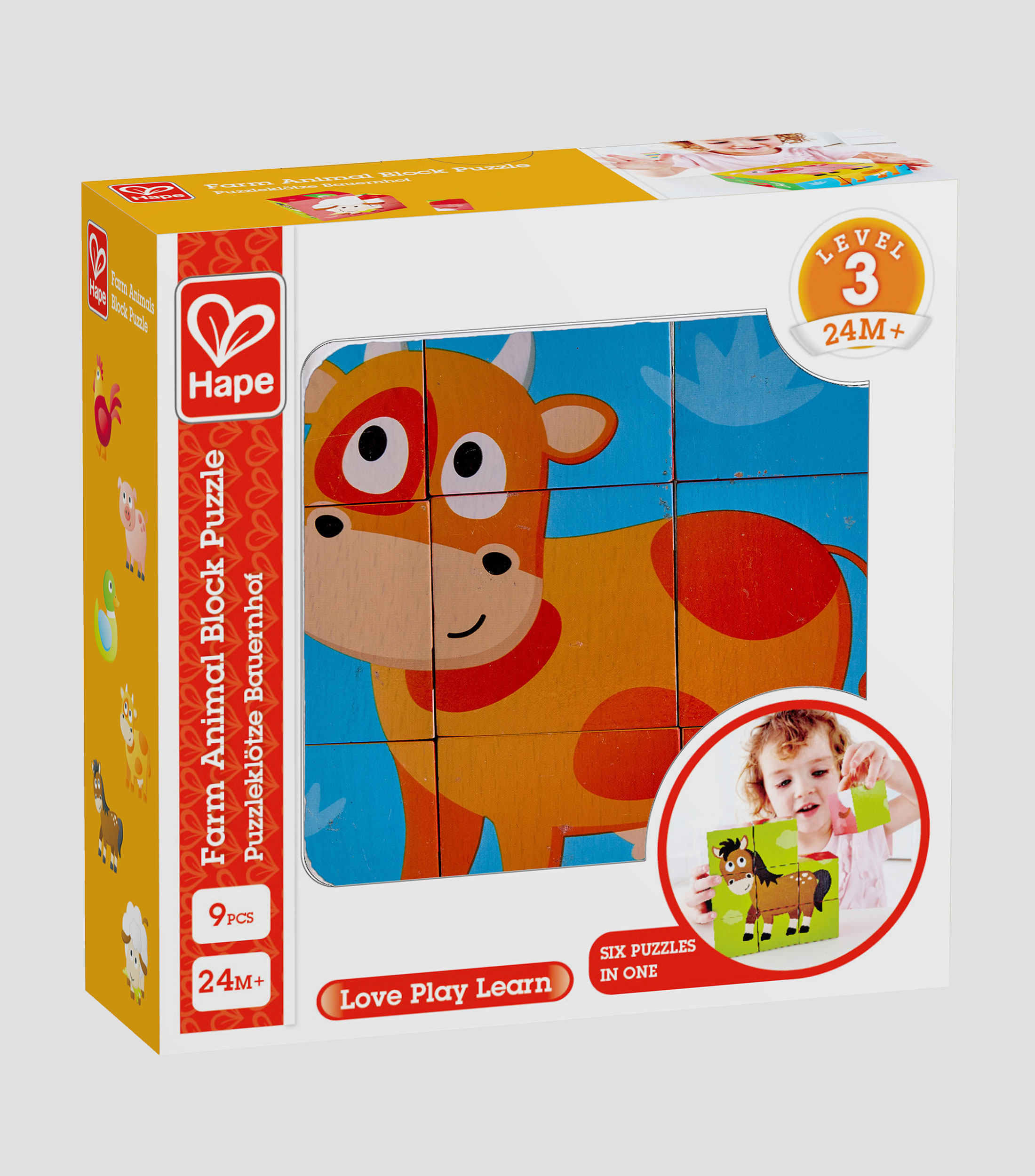 Hape Rompecabezas de bloques animales de granja