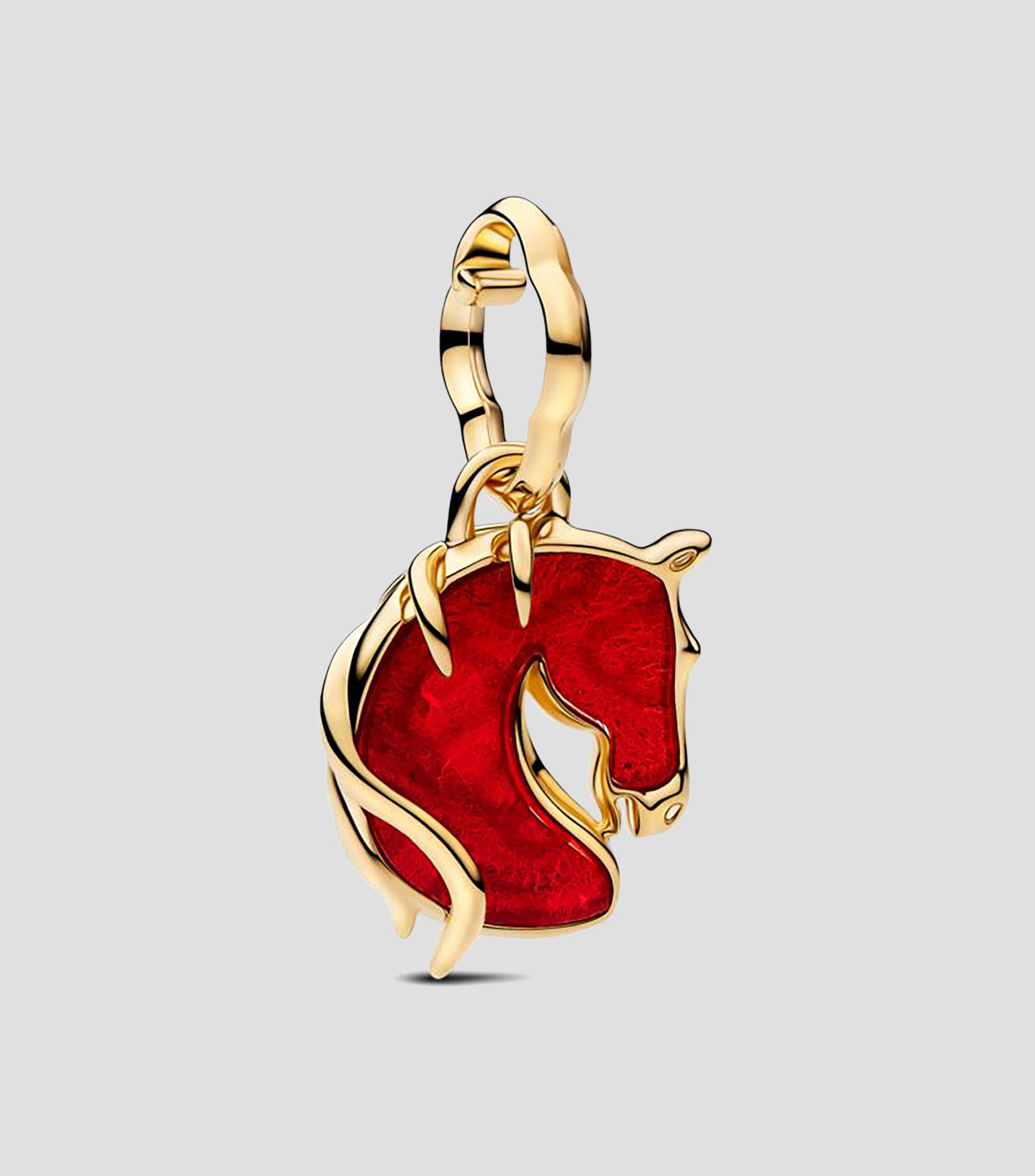 Charm caballo en plata con cristal Murano Unisex