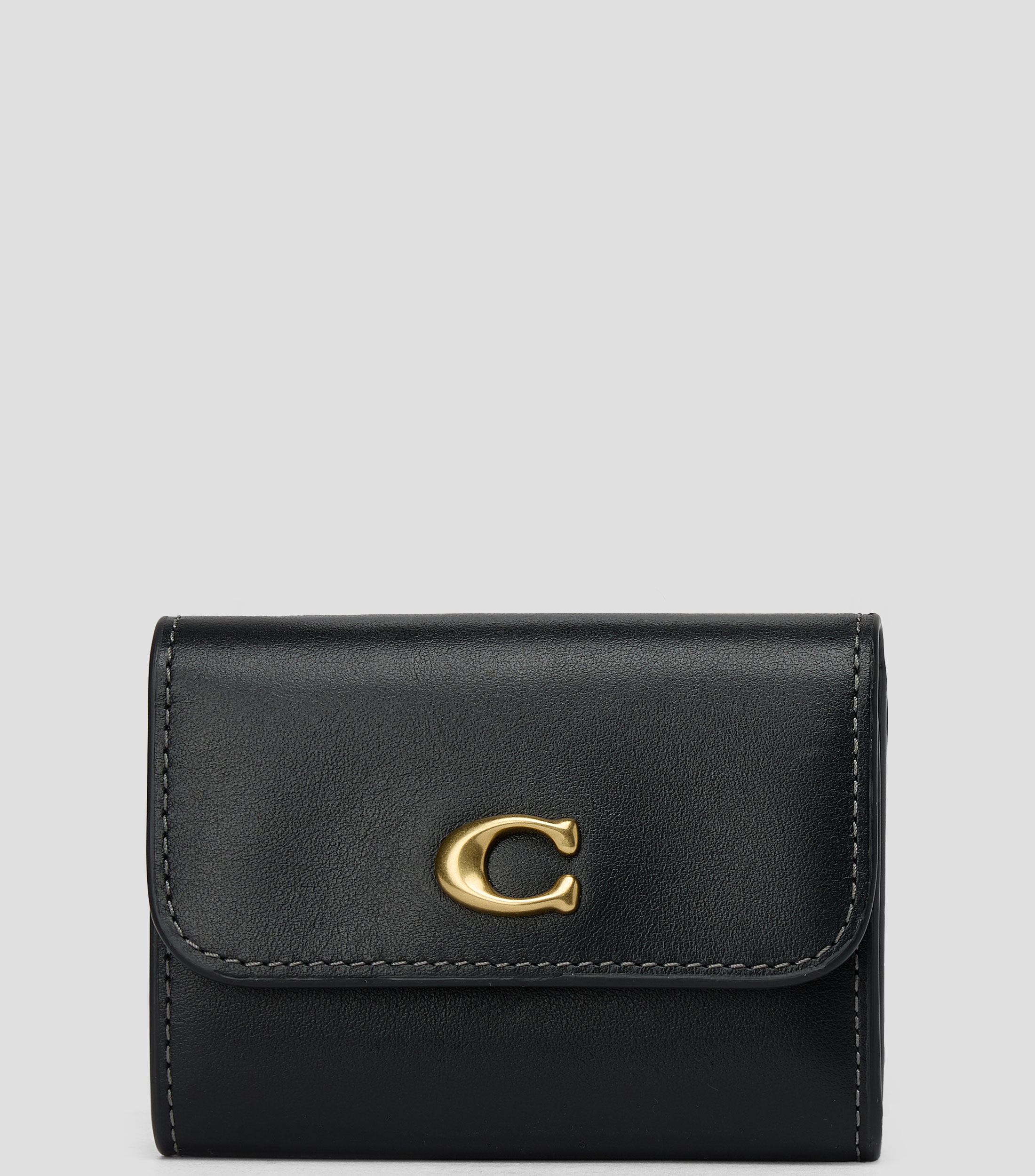 Cartera en piel con logo lisa Mujer