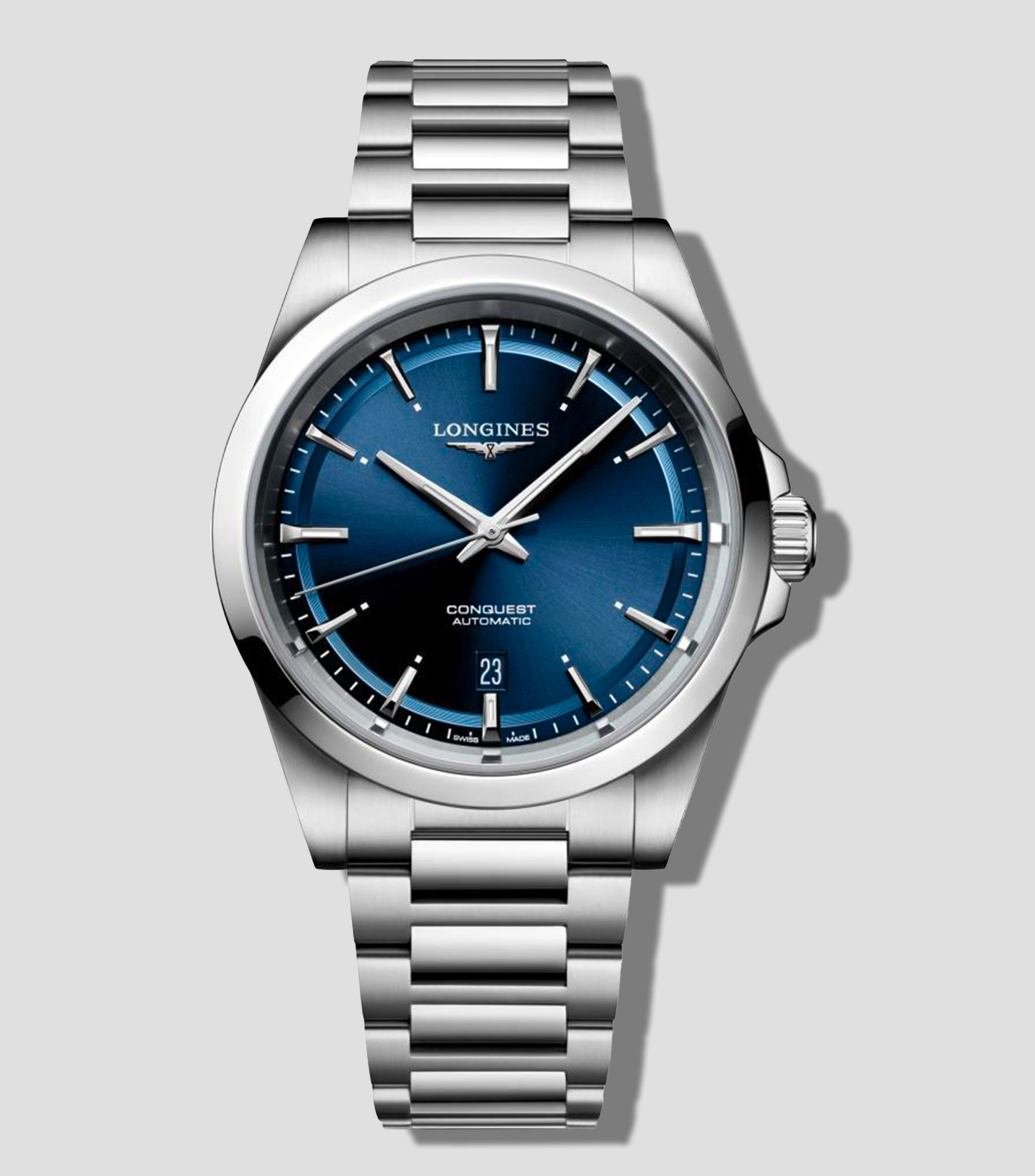 Reloj para Hombre Conquest casual plateado, azul