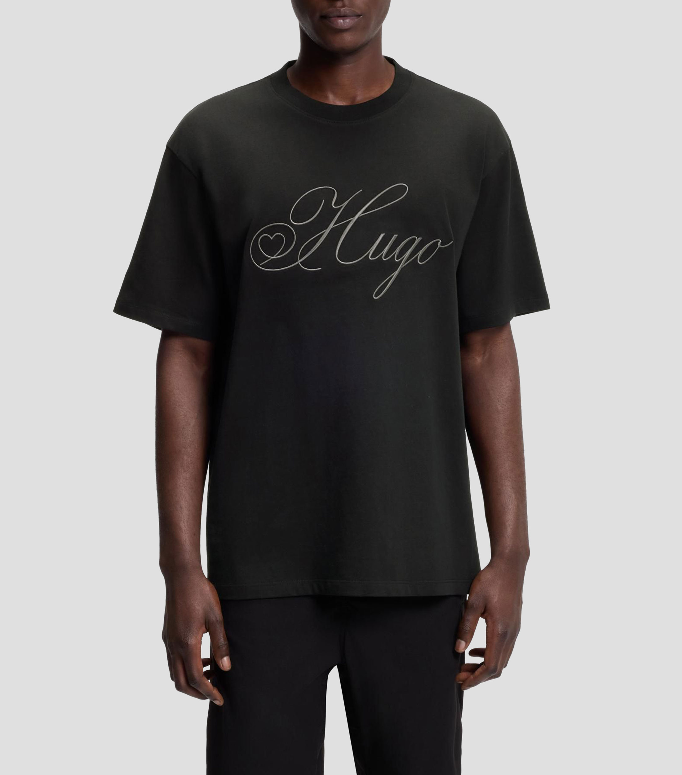 Playera HUGO en punto de algodón con logo bordado Hombre