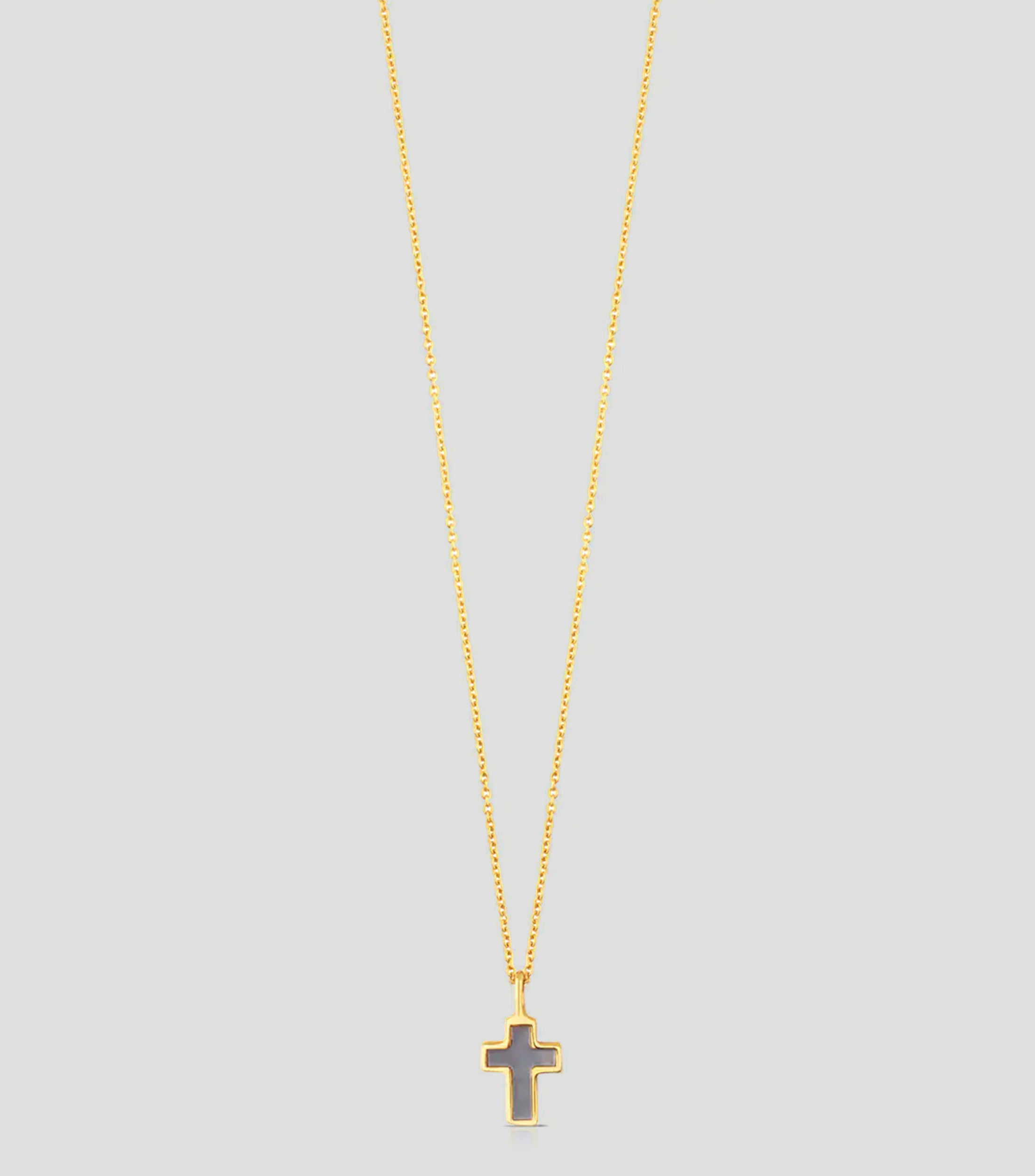 Collar en oro amarillo de 18 kilates Cruz Mujer