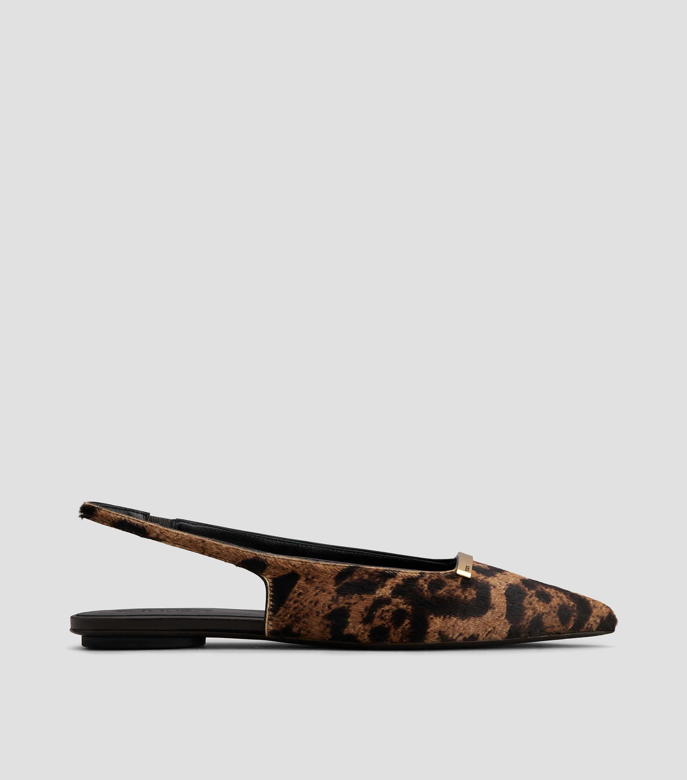 Flats Cuoio Barreta en piel animalprint Mujer