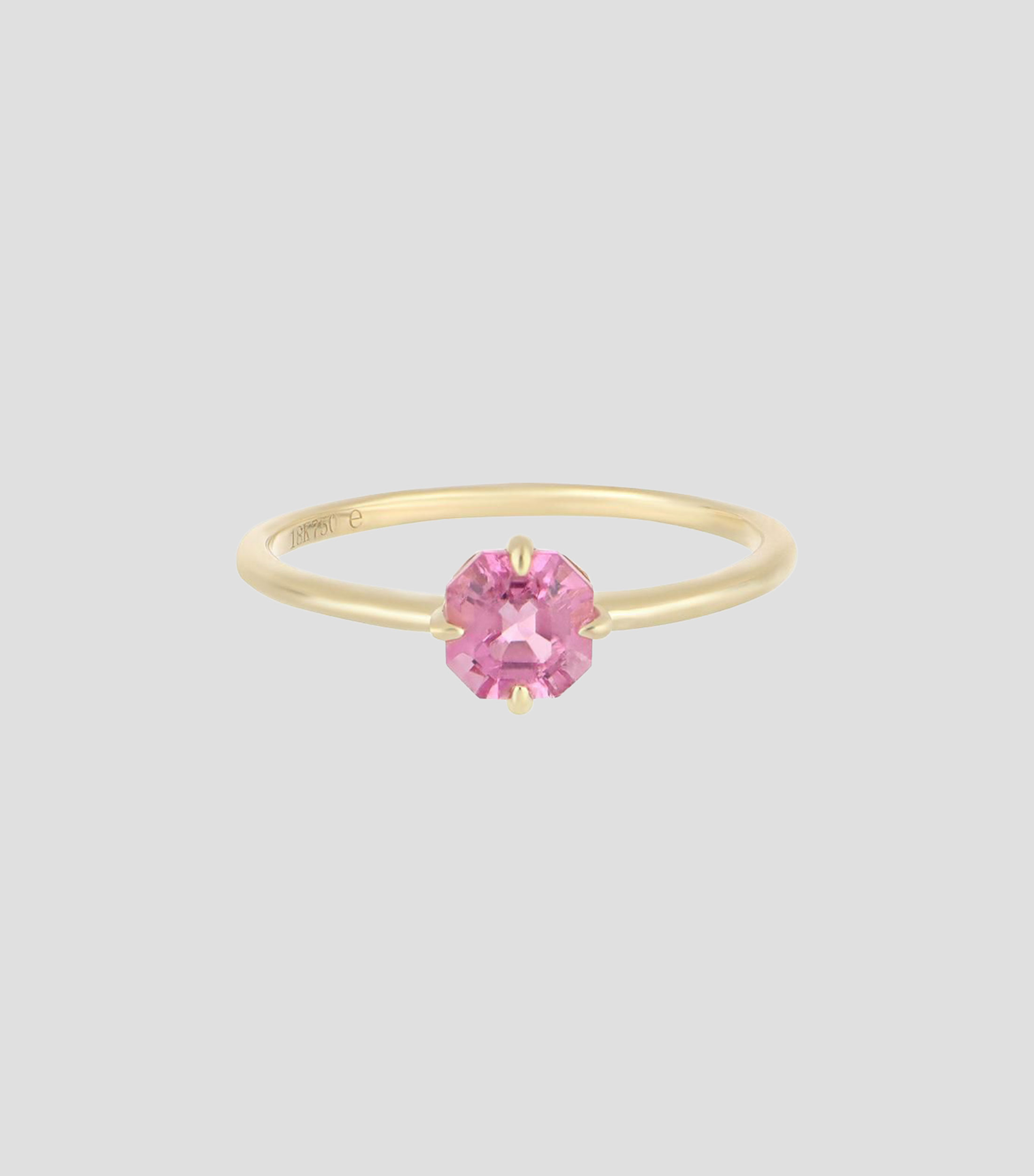 Anillo en Oro de 18 Kilates con Turmalina Mujer