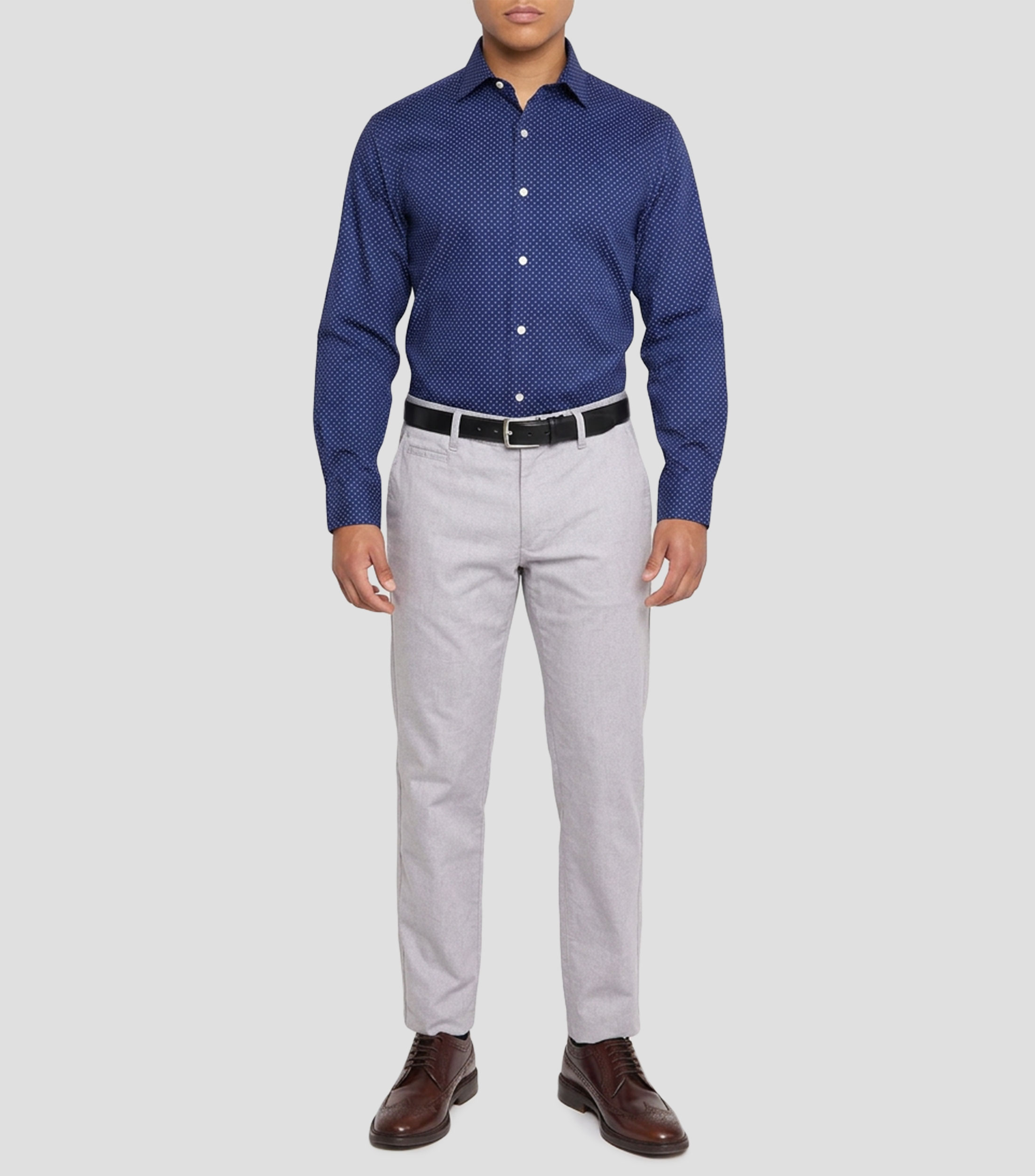 Camisa estampada manga larga Hombre