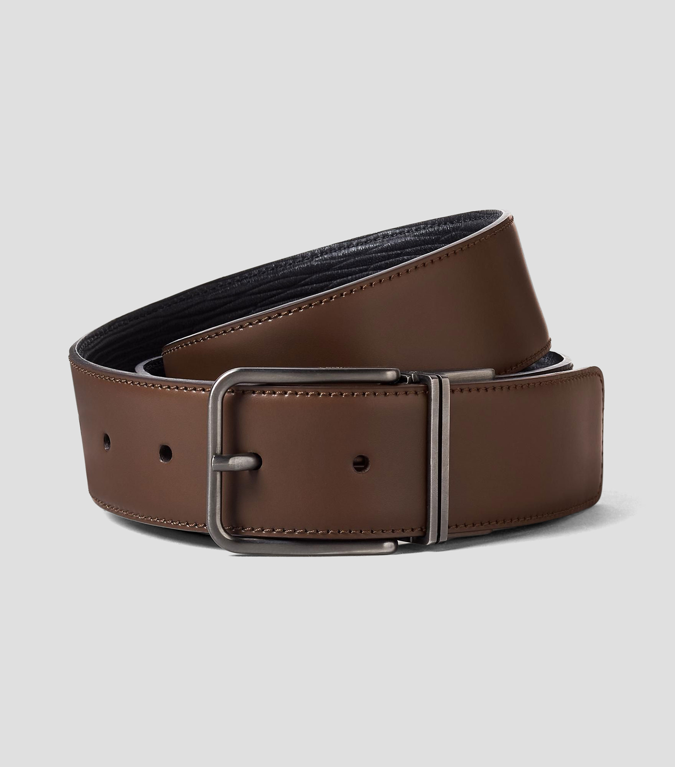 Cinturón reversible en piel casual Hombre
