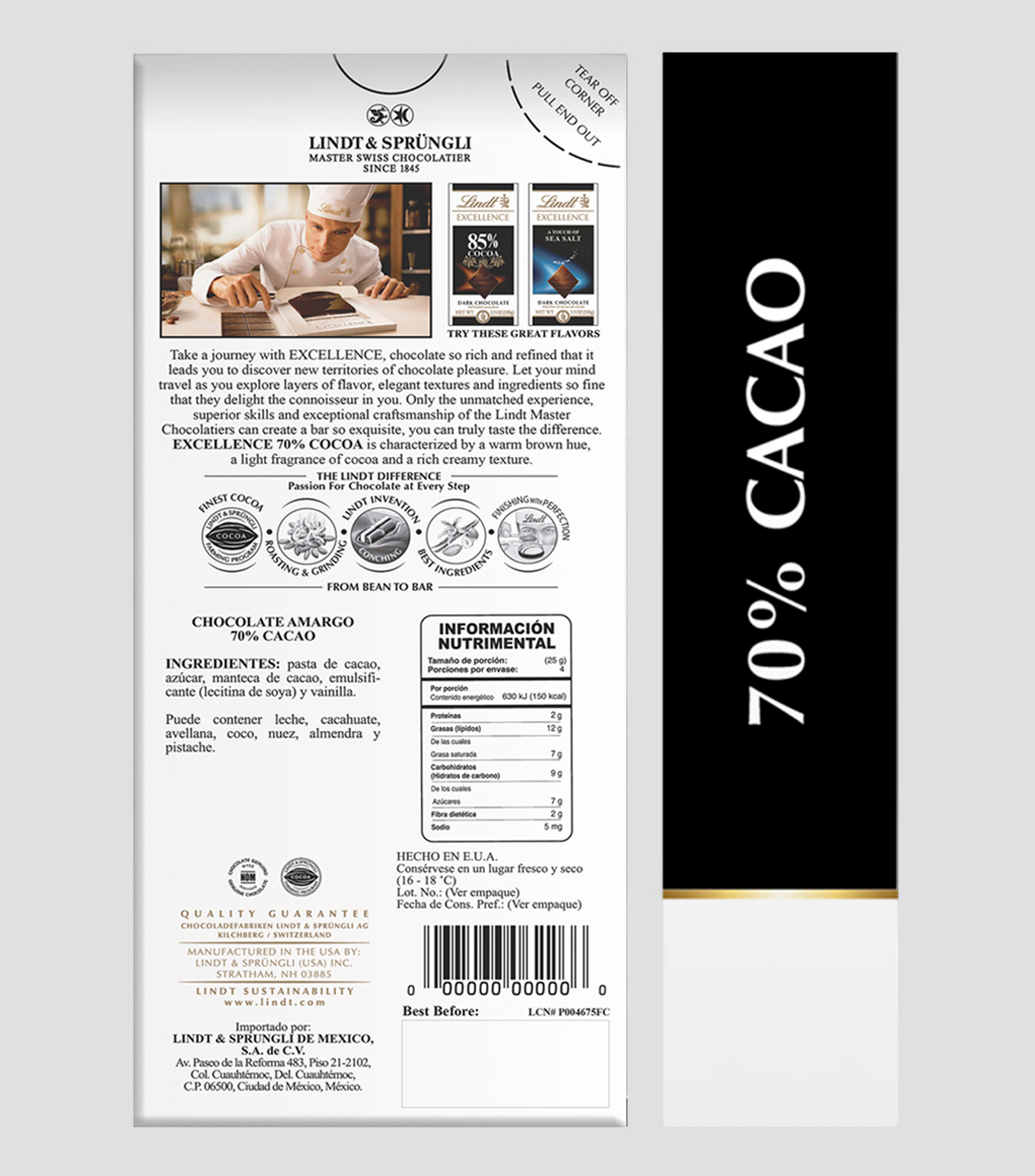 Chocolate Excellence 70% Cocoa, 100 gr