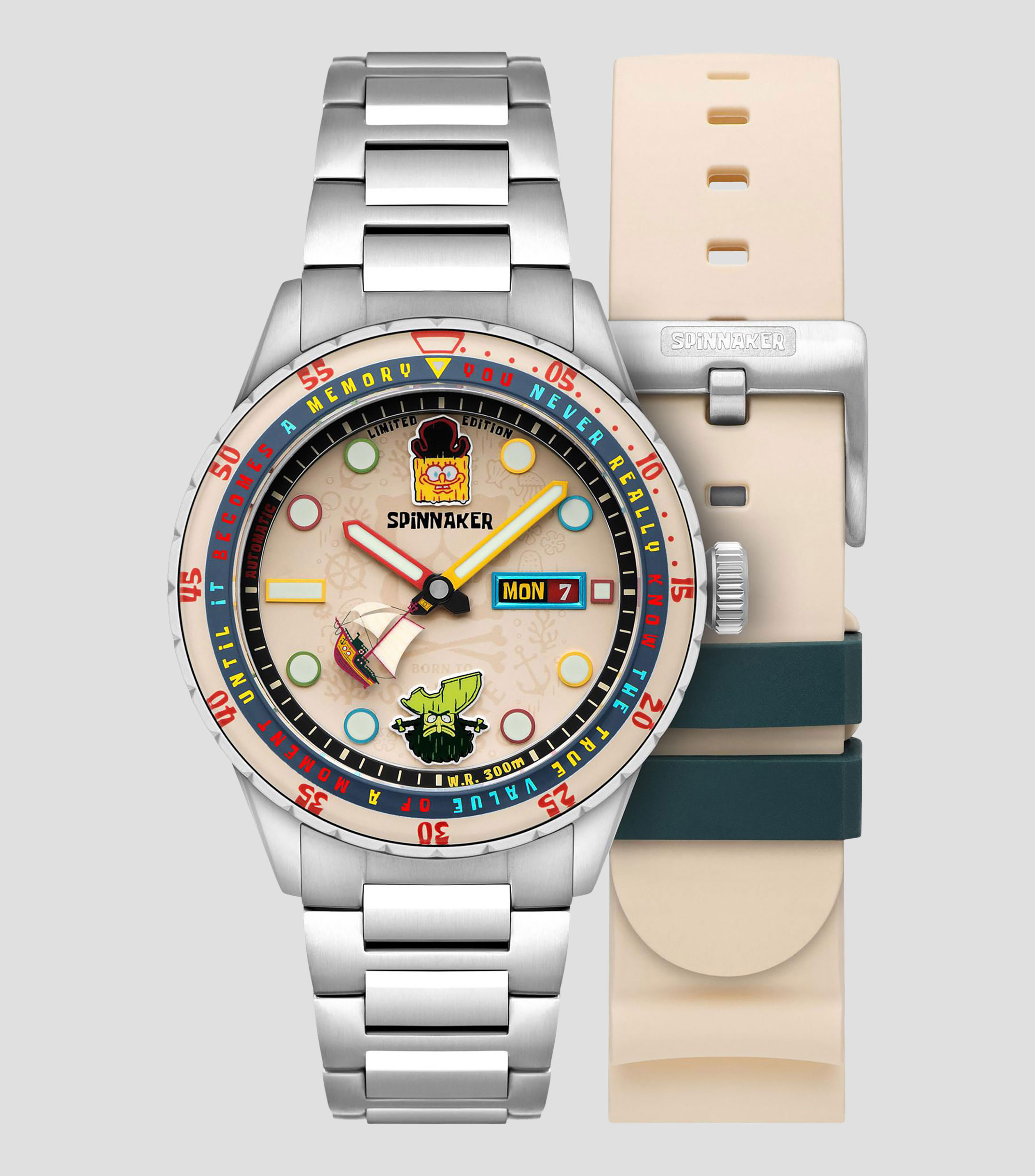 Reloj unisex Bob Esponja casual, plateado
