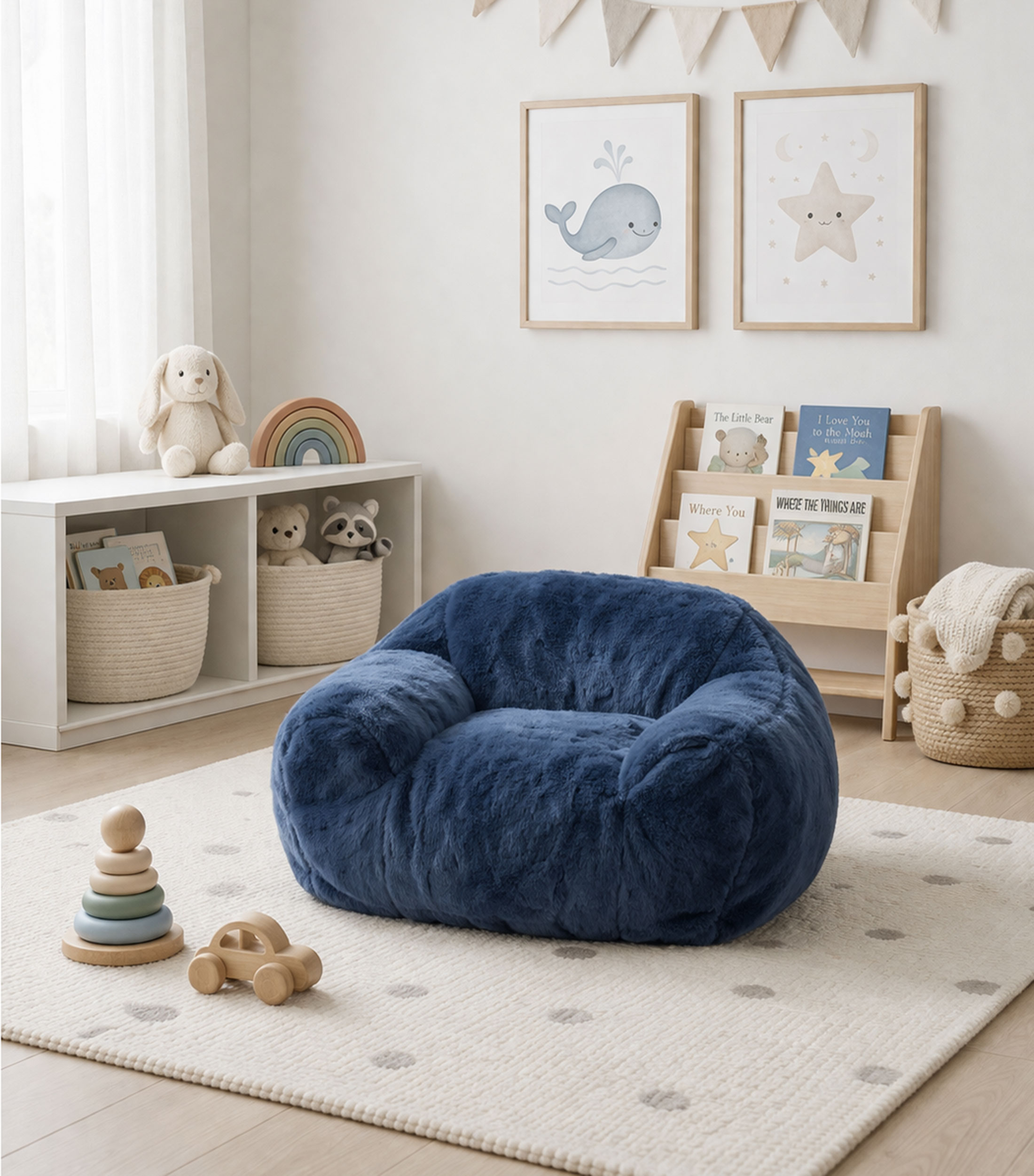 Sillón Petite Snug en tela azul marino