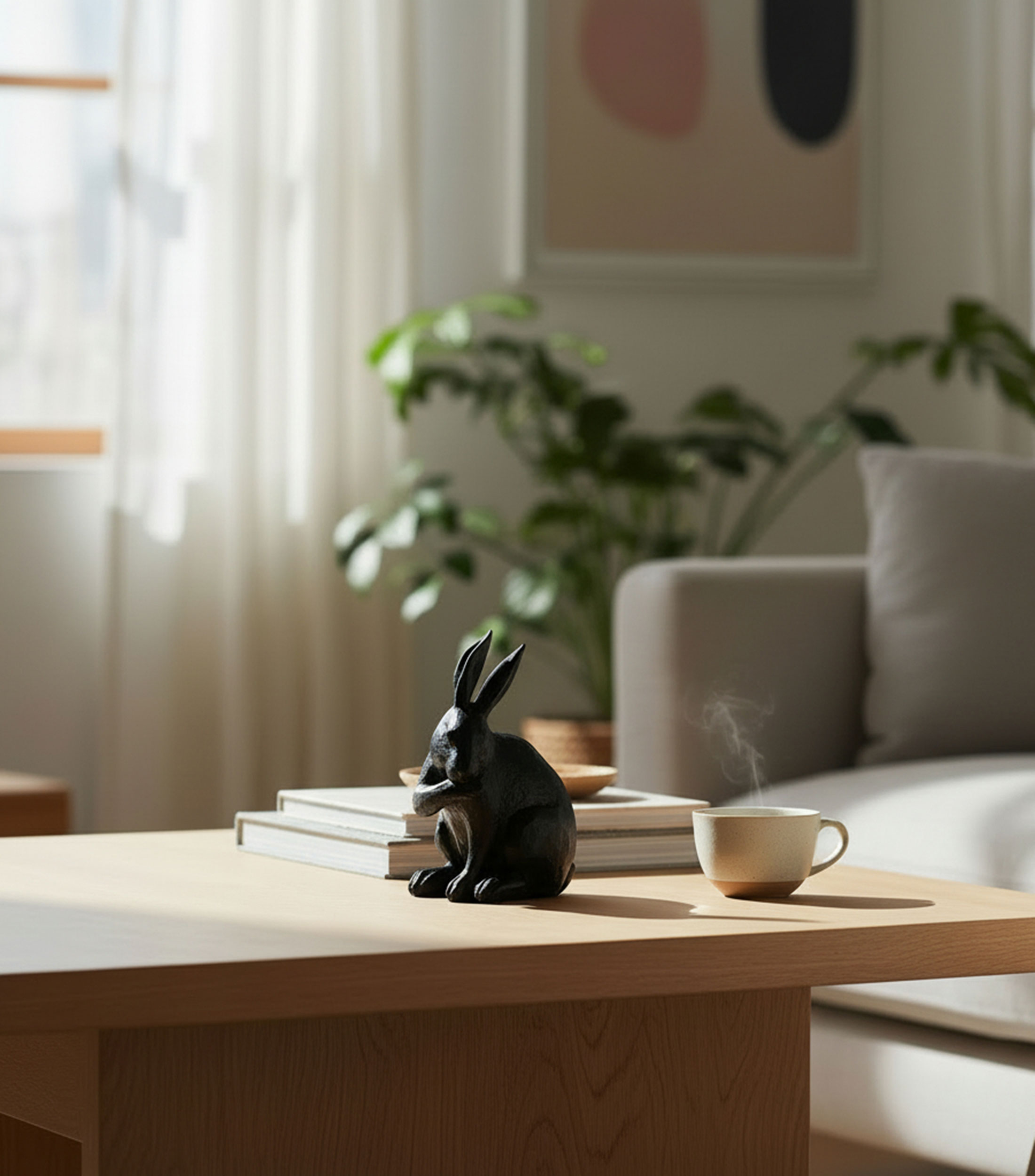 Figura decorativa Conejo en Bloque en resina