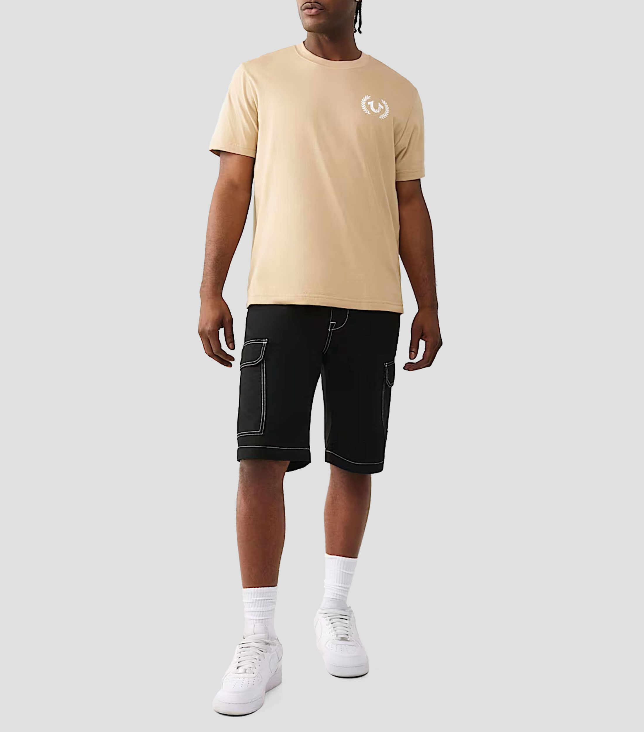 Short de mezclilla liso Hombre