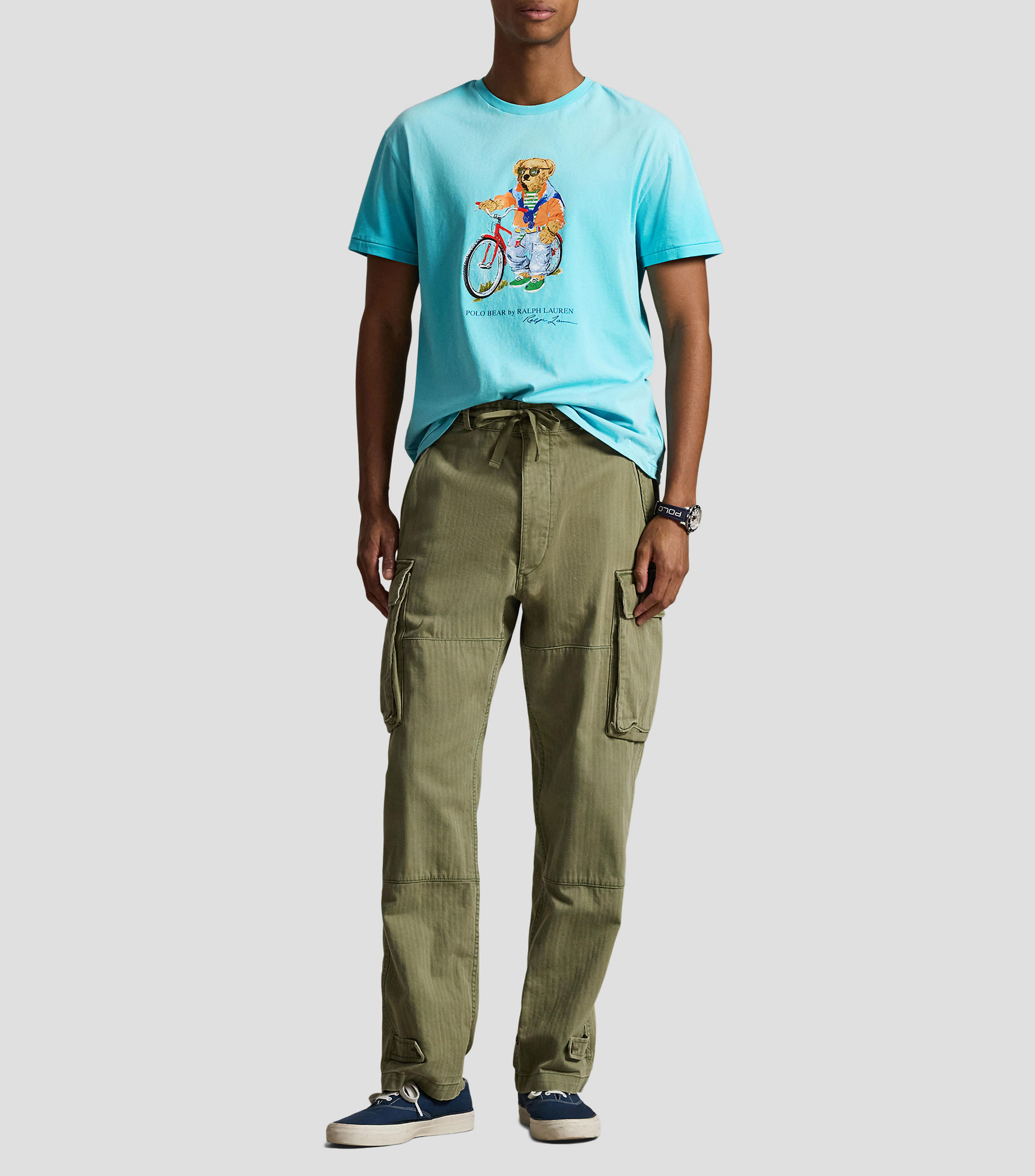 Playera cuello redondo manga corta estampada Hombre