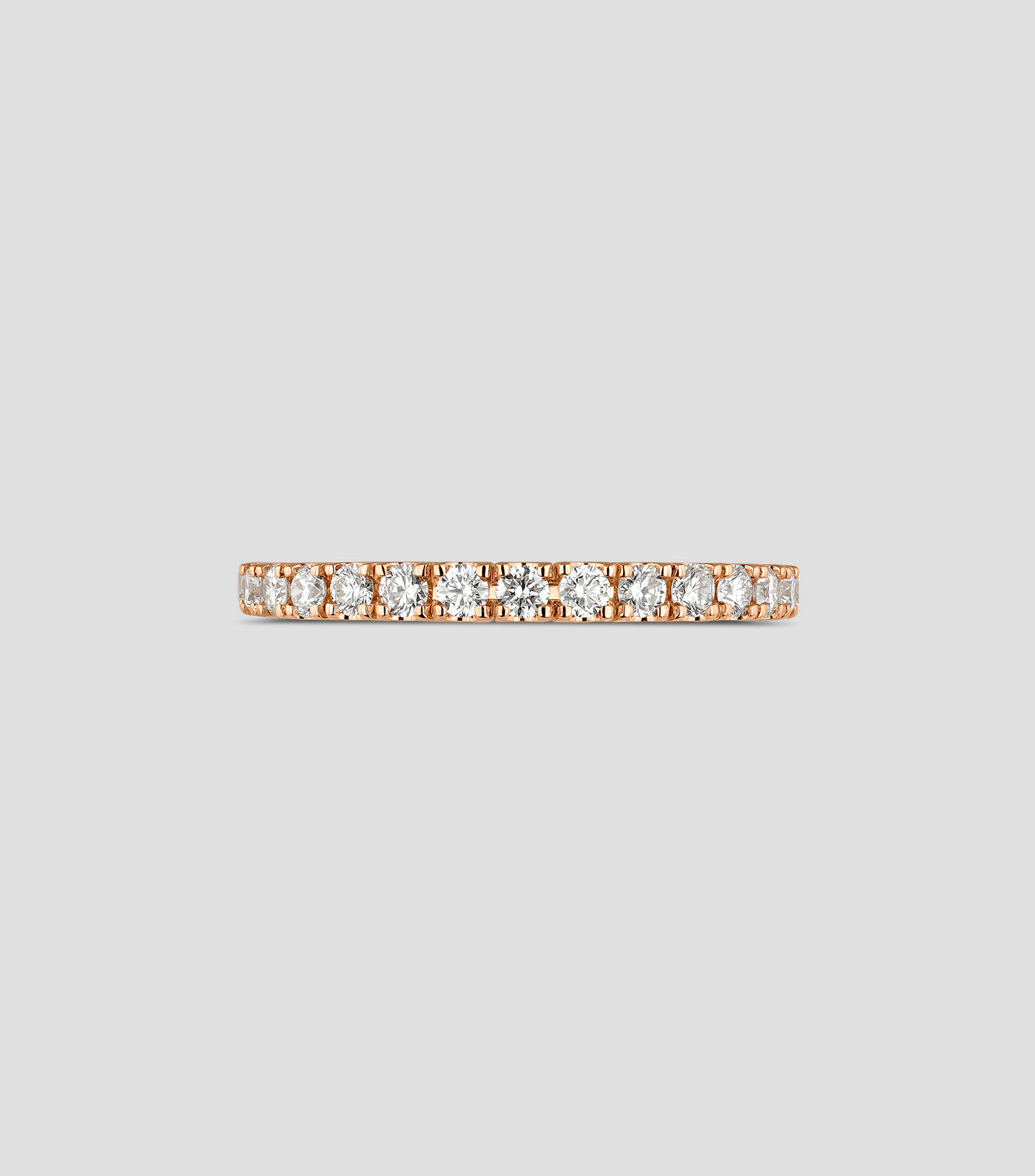 Anillo media alianza en Oro rosa de 18 kilates con diamantes Mujer