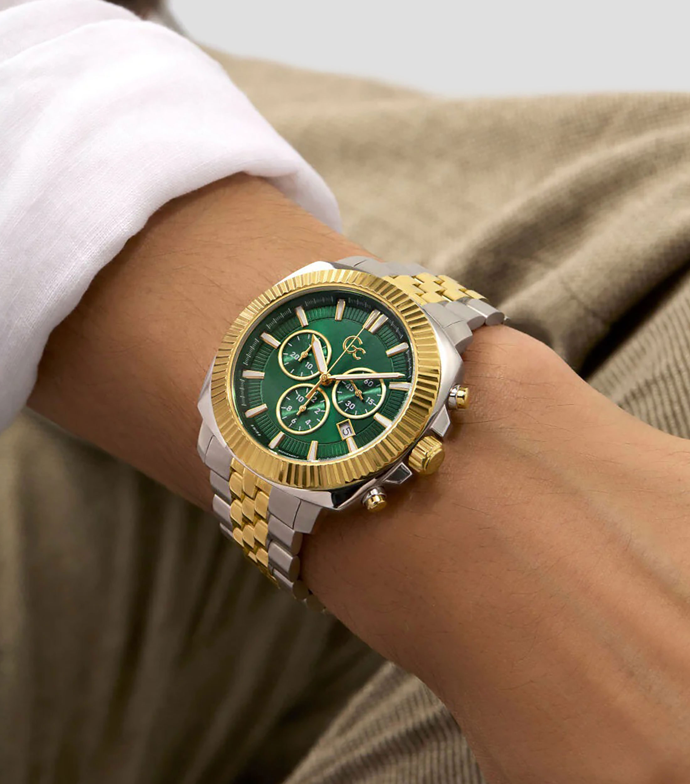 Reloj para Hombre Flair Coussin casual plateado/dorado