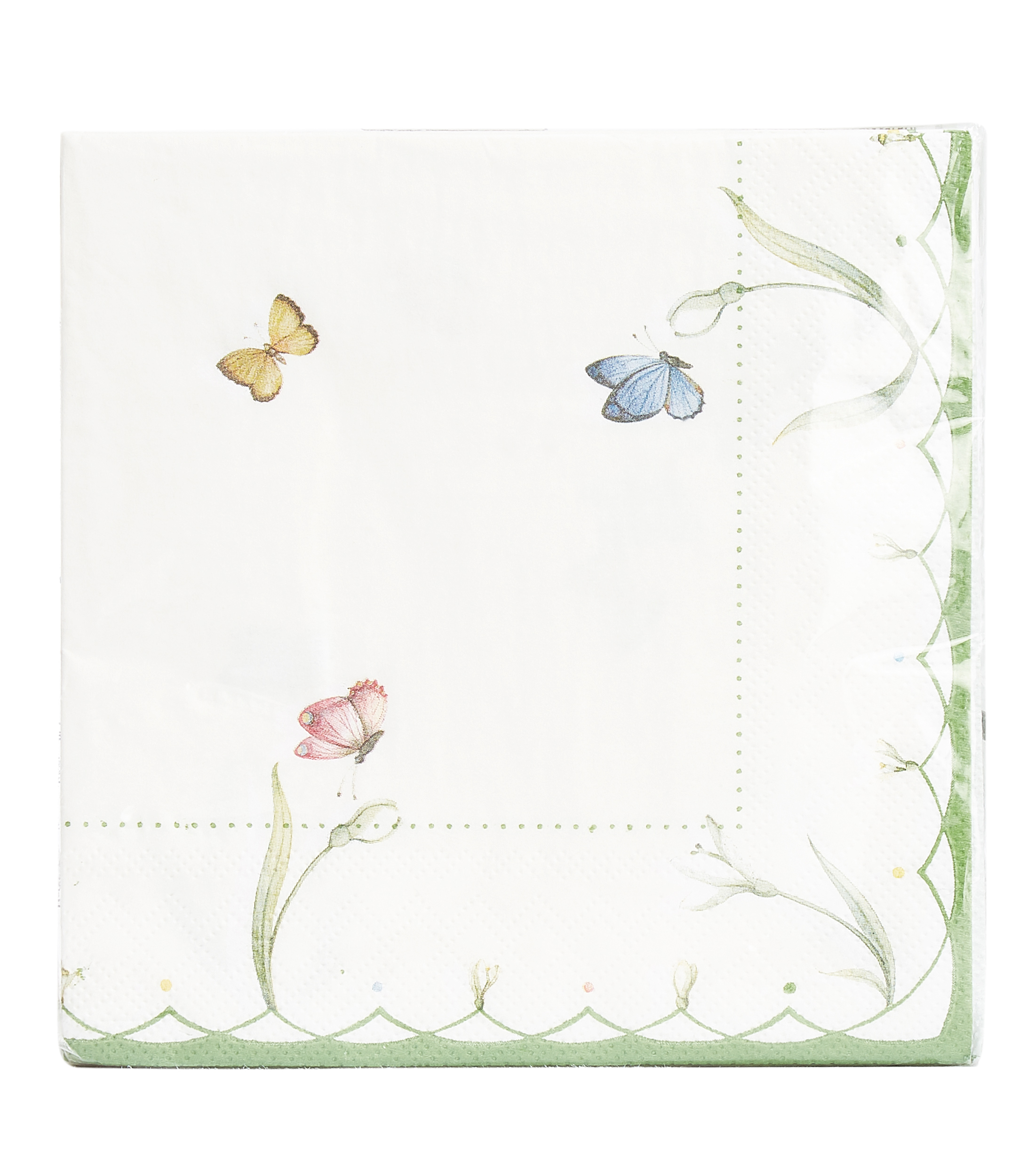 Set 20 Servilletas Colourful Spring blancas con mariposas