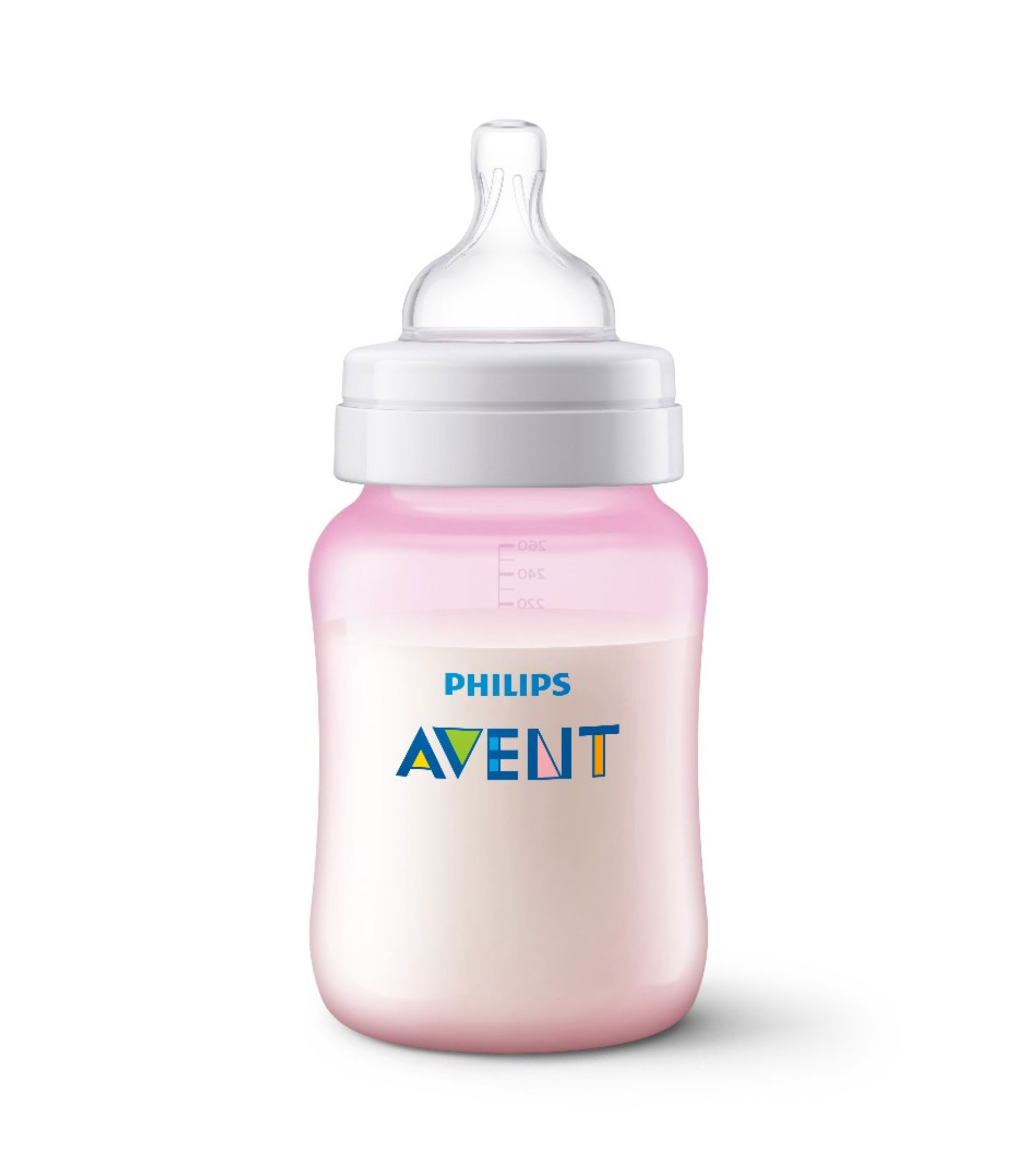 Biberón anticólicos Rosa 260 ml