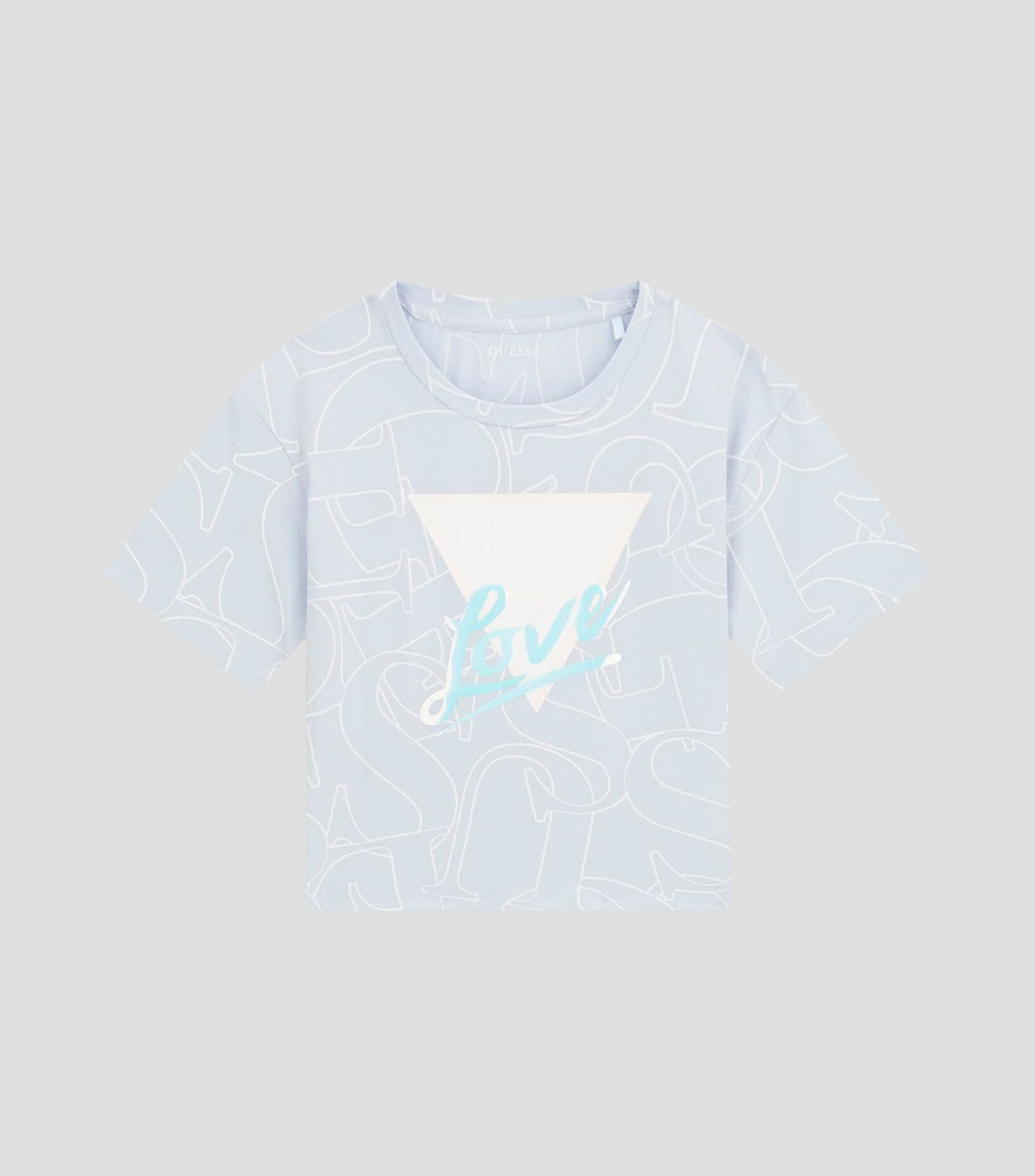 Playera cuello redondo manga corta estampada Niña