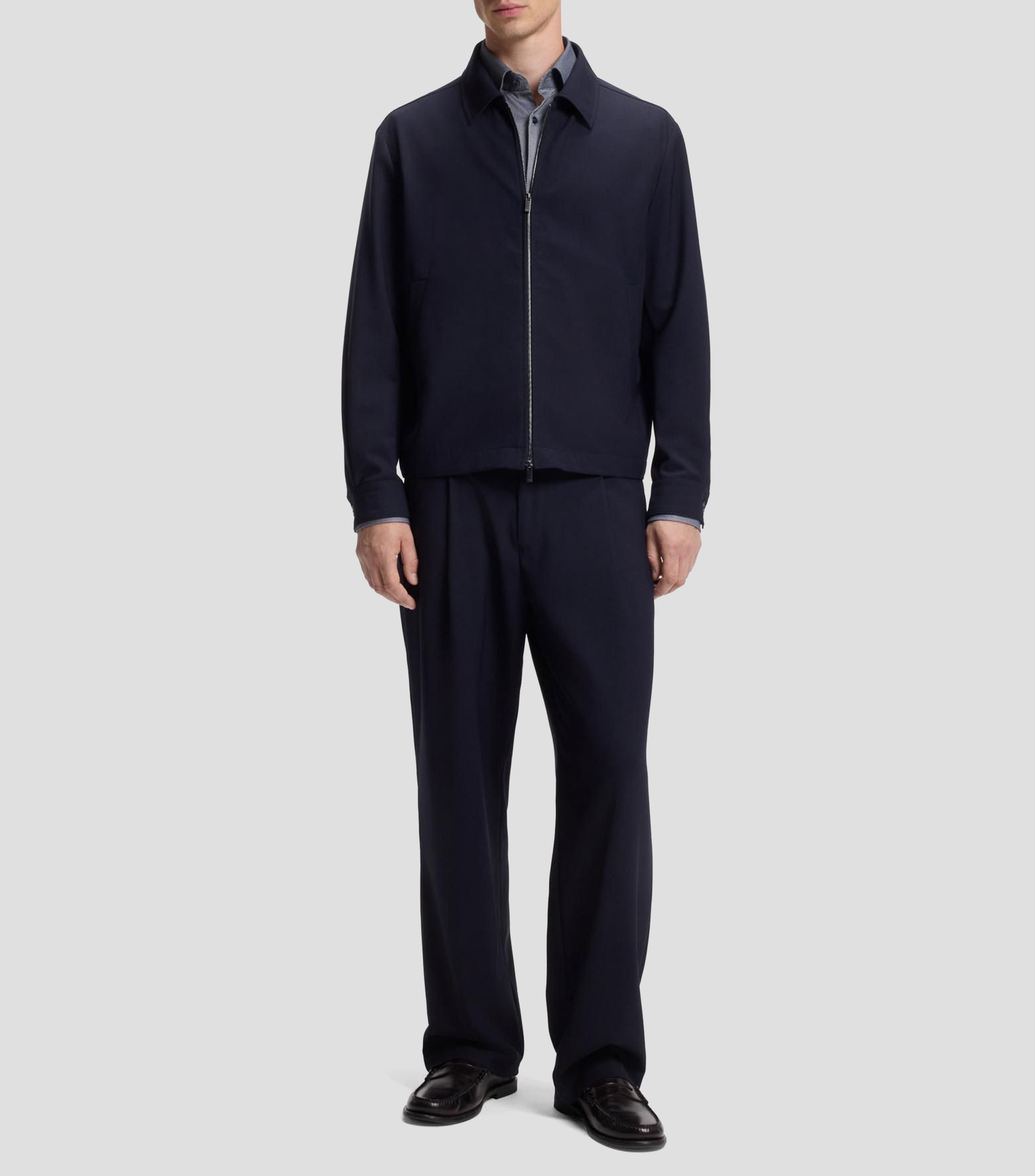 Camisa slim fit en algodón estructurado termorregulador Hombre