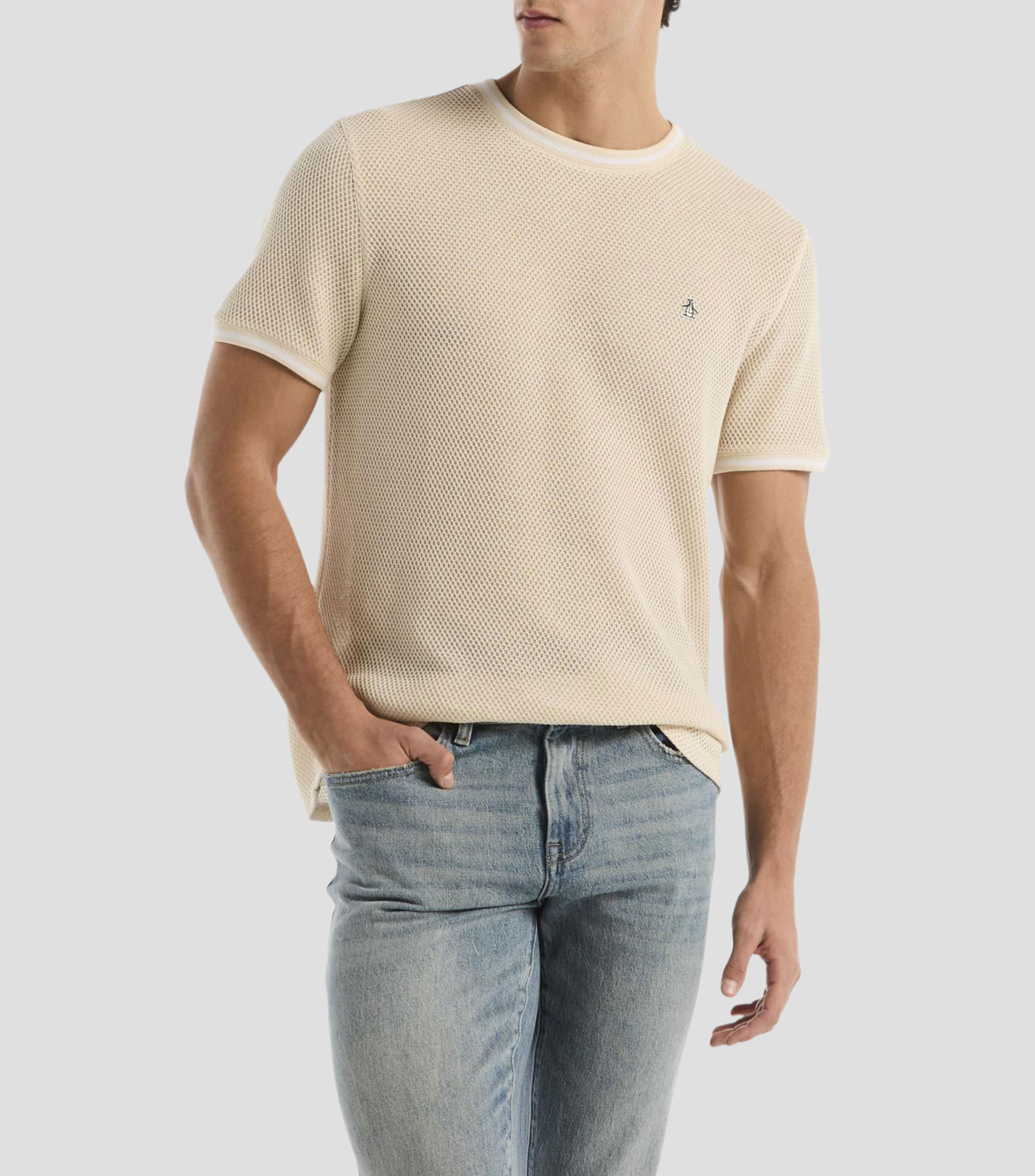 Playera cuello redondo manga corta sólido Hombre