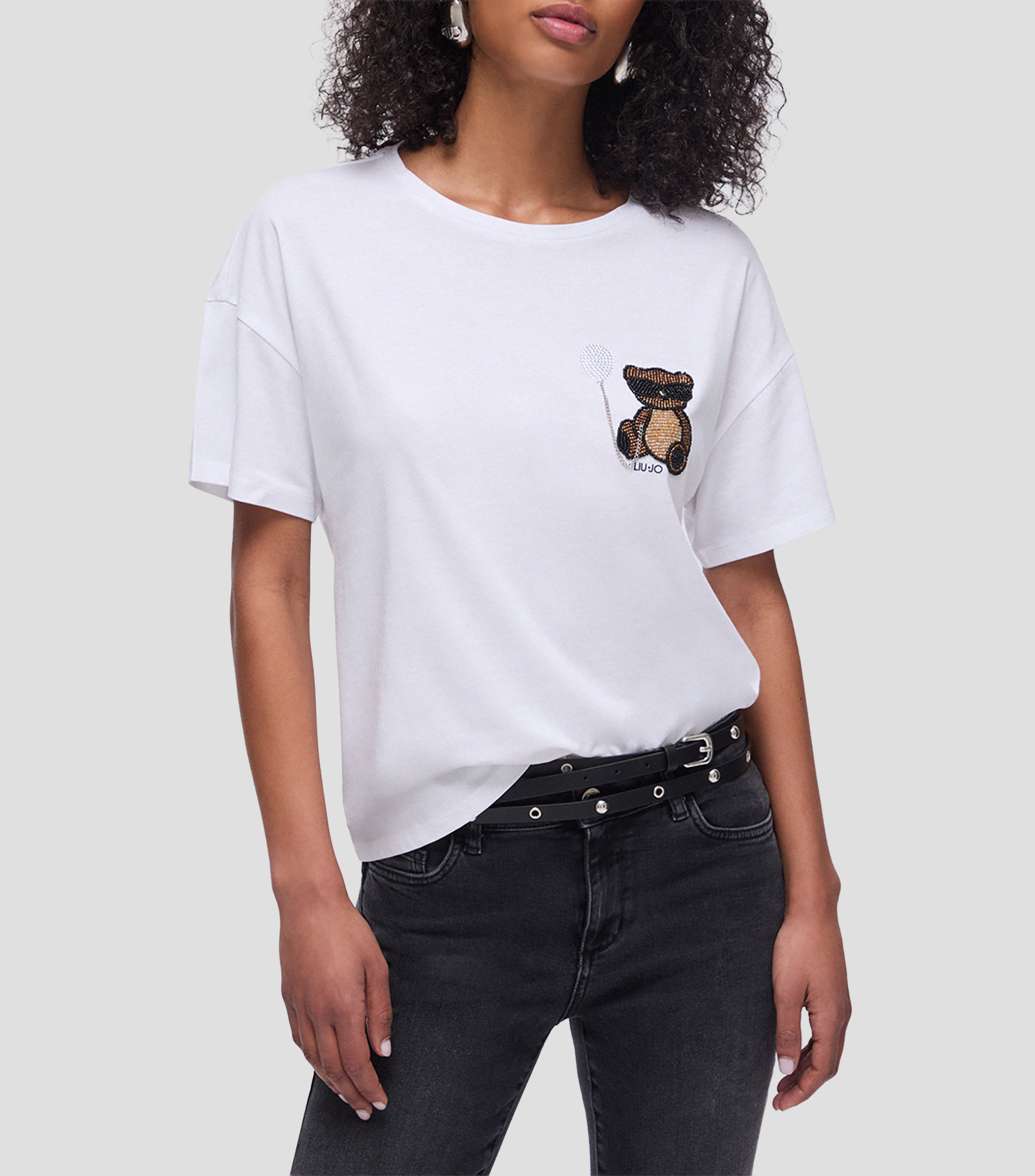 Playera cuello redondo manga corta Oso fantasía Mujer