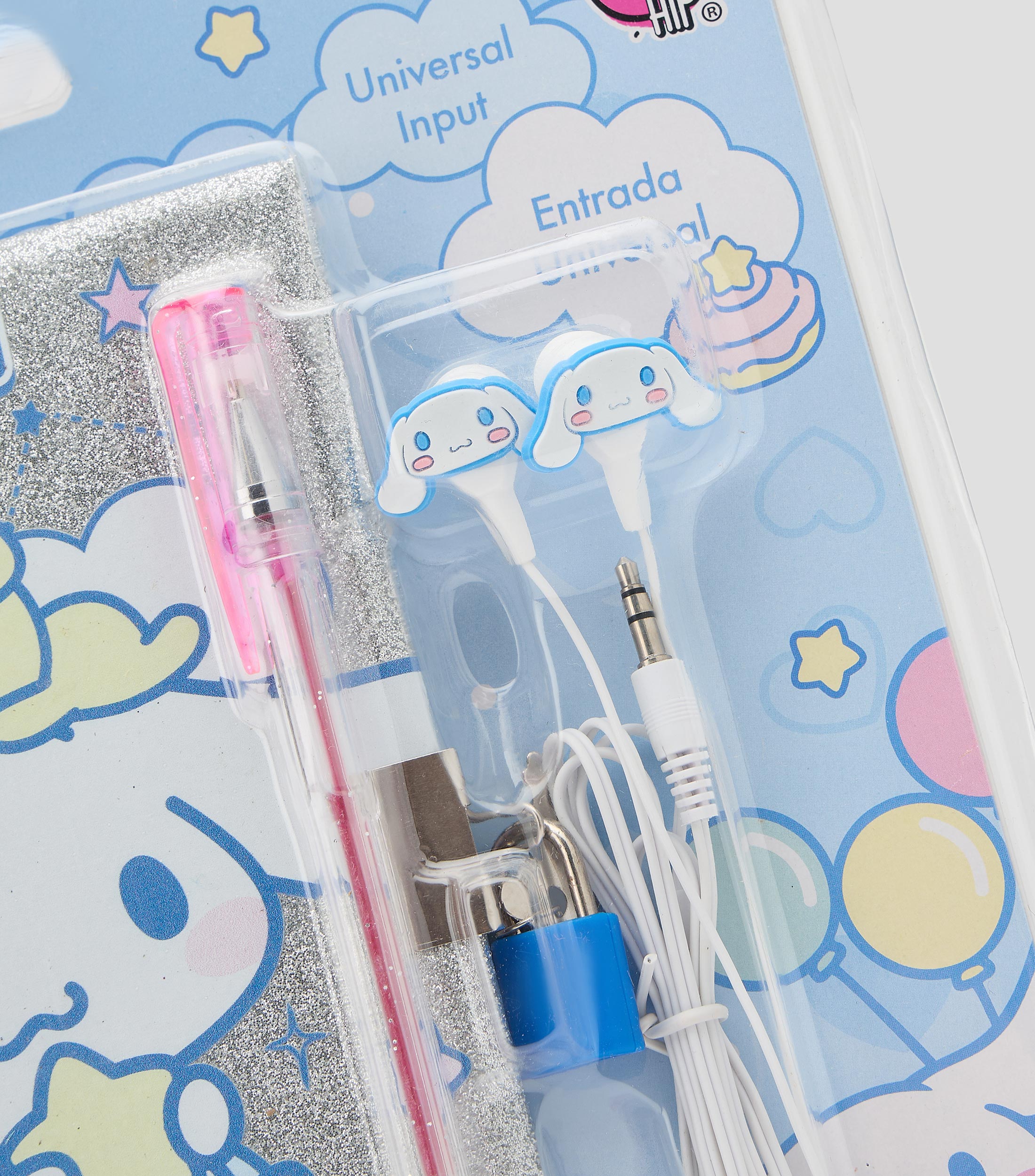 Diario con accesorios y audífonos Cinnamoroll