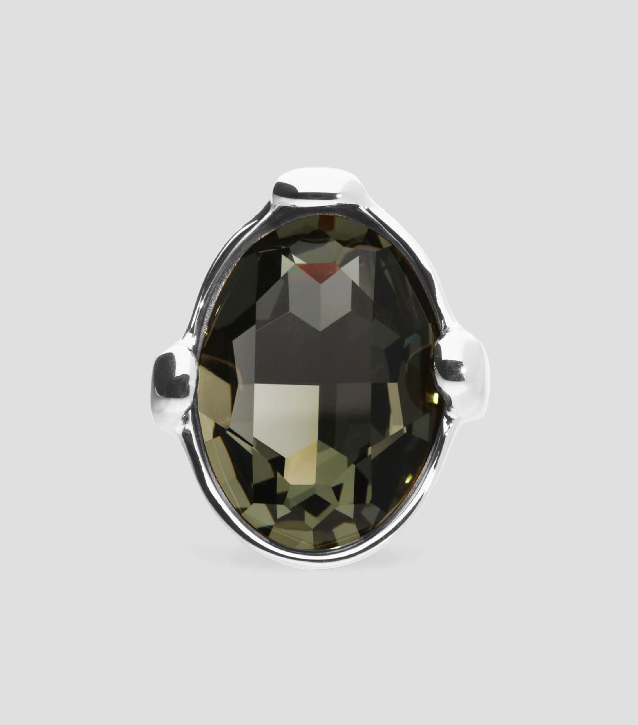 Anillo con cristal gris Mujer