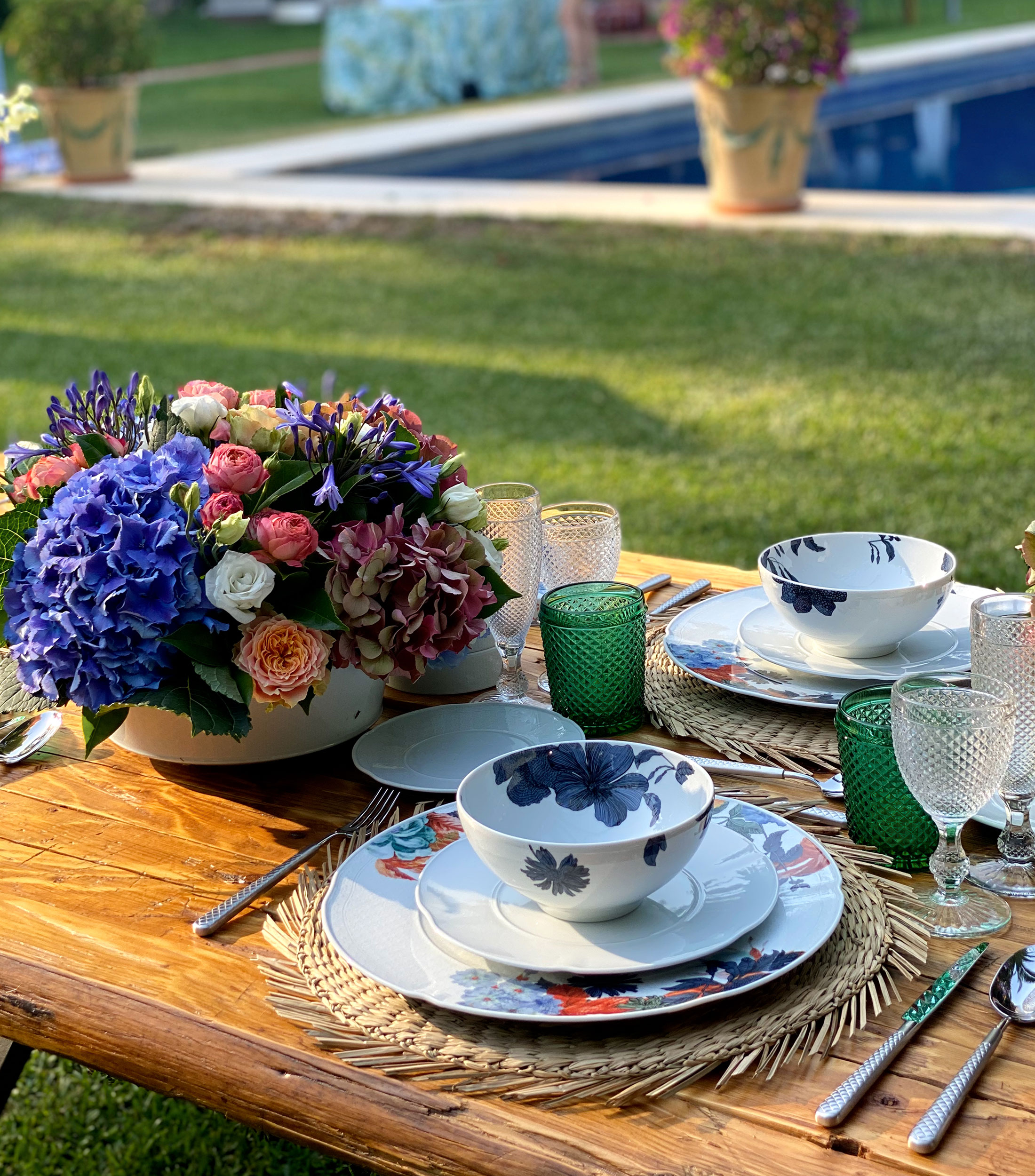 Plato para postre Duality con flores