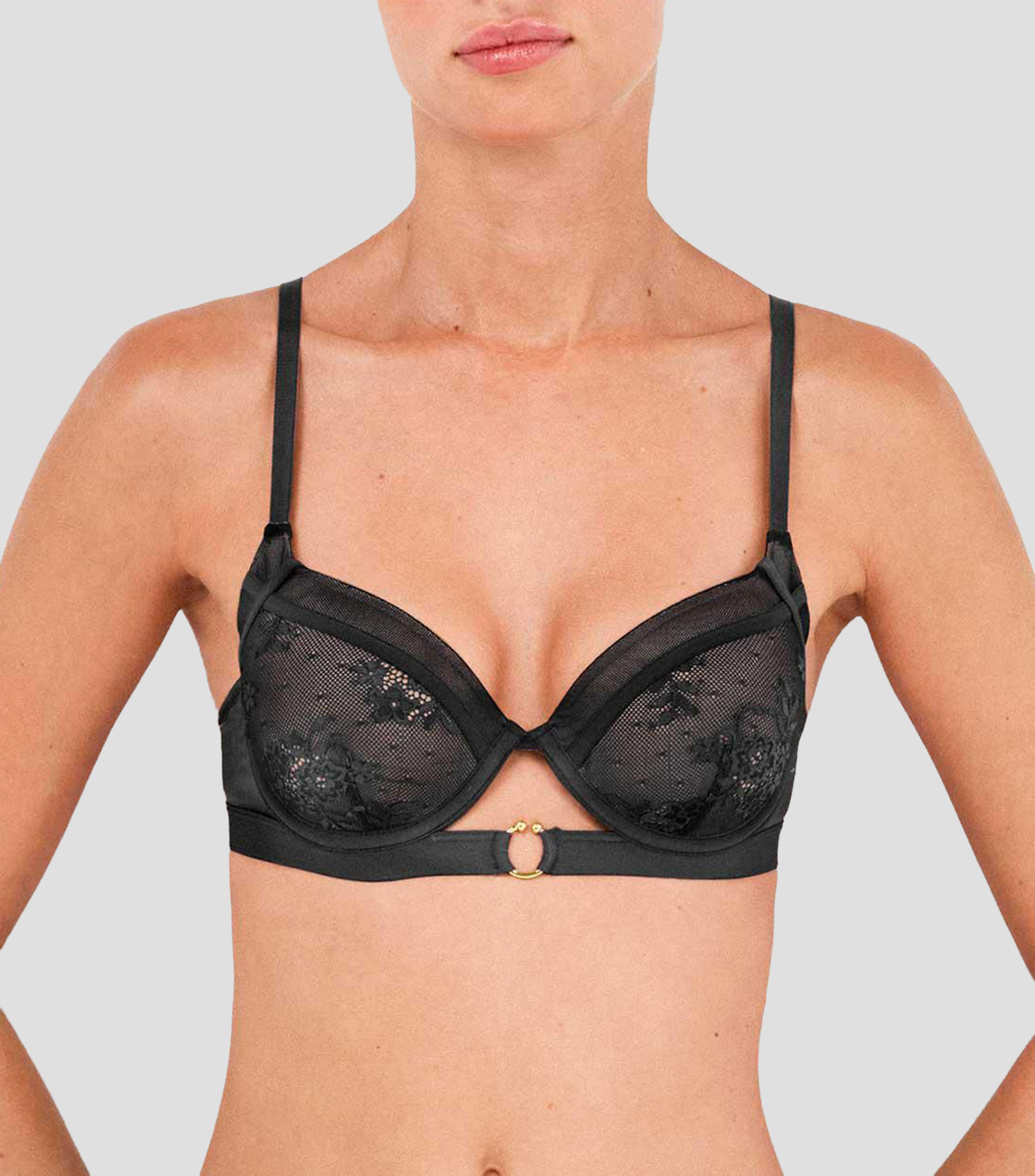 Brasier de encaje con copa preformada