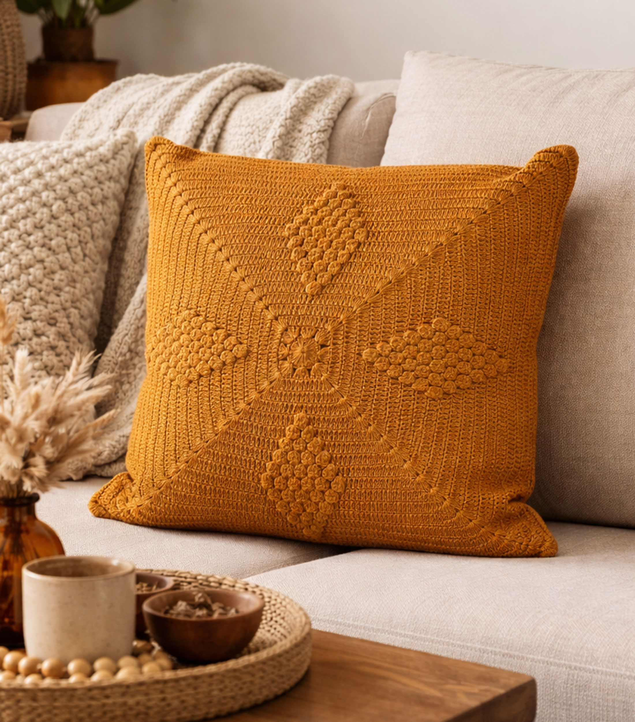 Cojín decorativo Retro amarillo