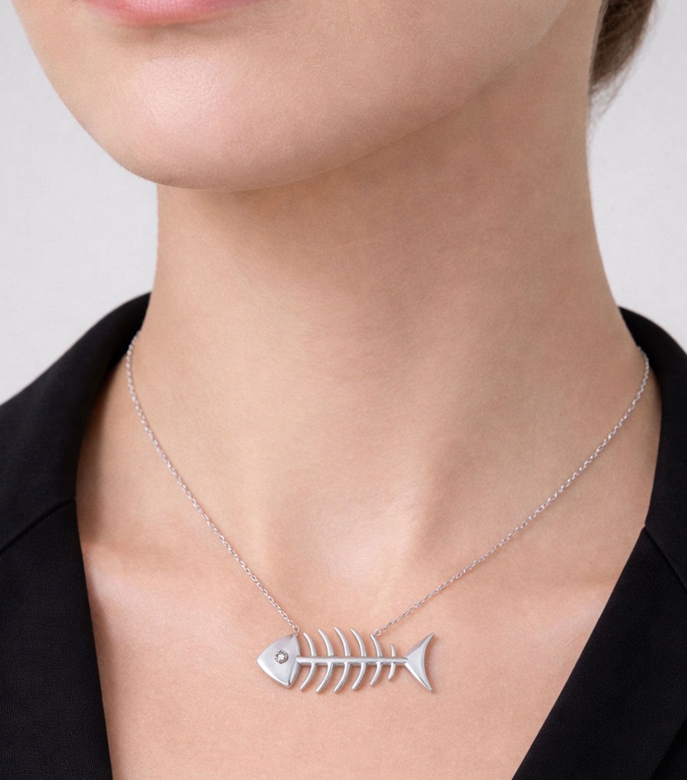 Collar en oro blanco de 18 kilates con diamantes Tiny Treasure Mujer
