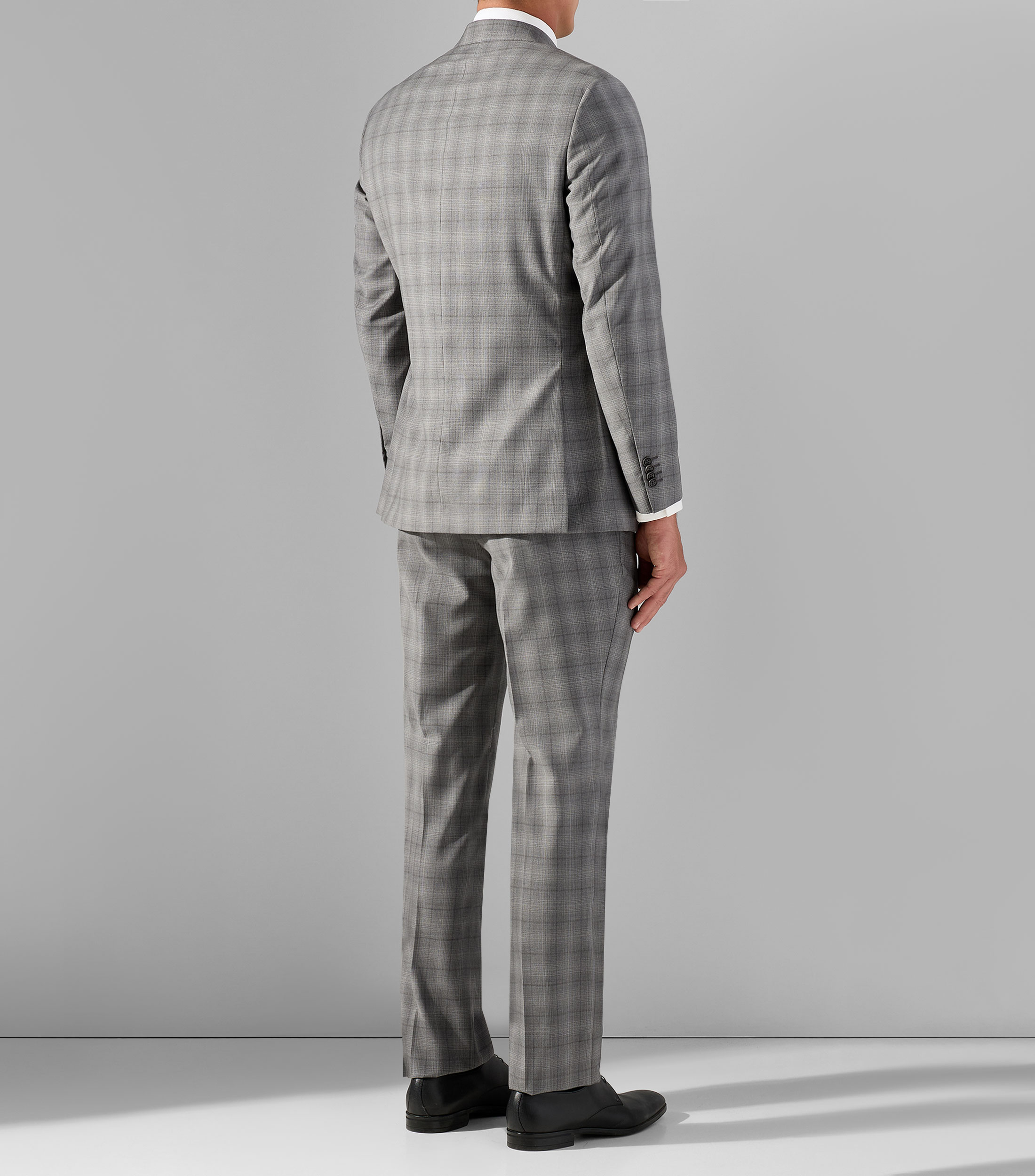 Traje de lana corte regular con cuadros Hombre