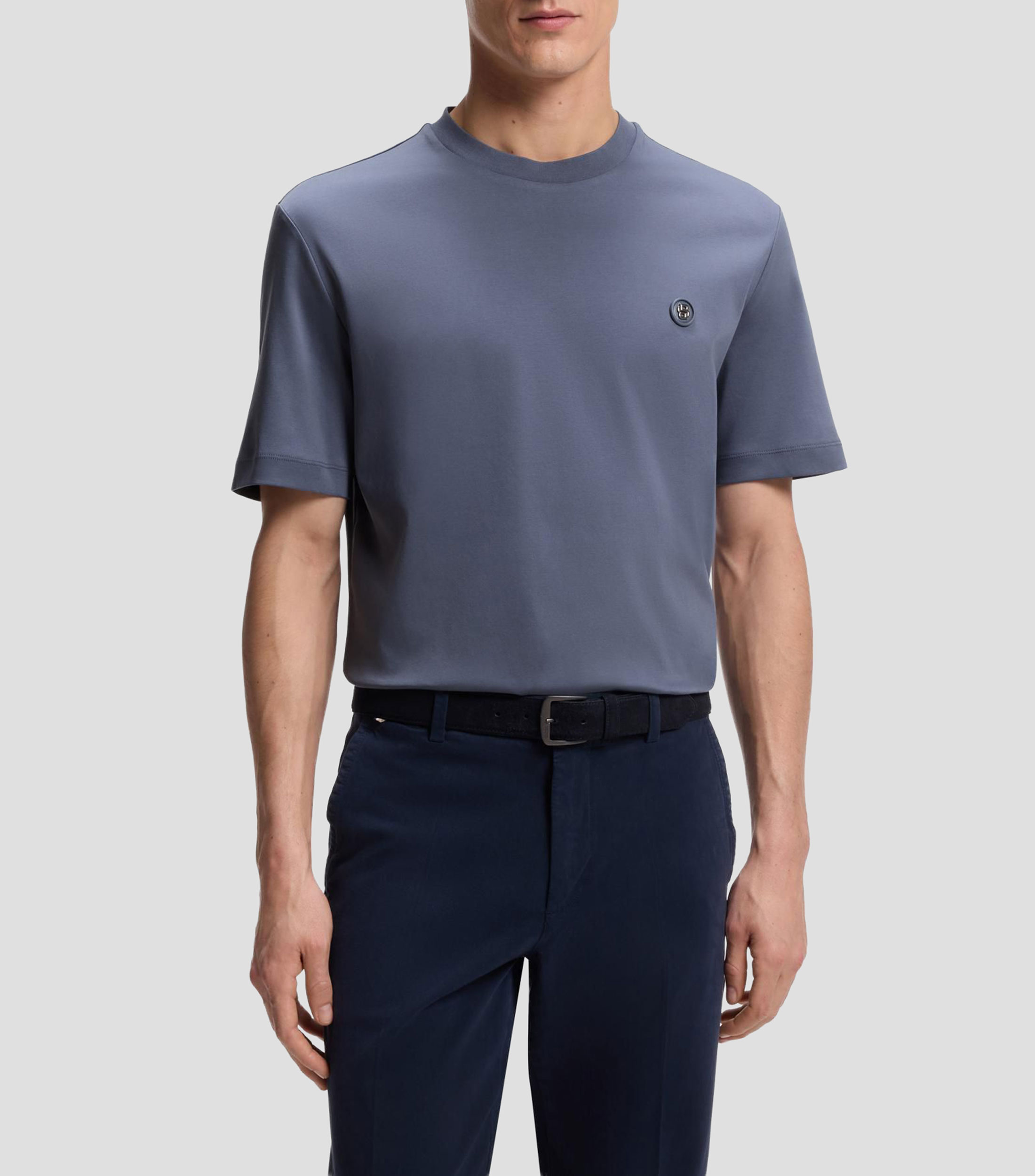 Playera de algodón mercerizado con monograma Double B Hombre