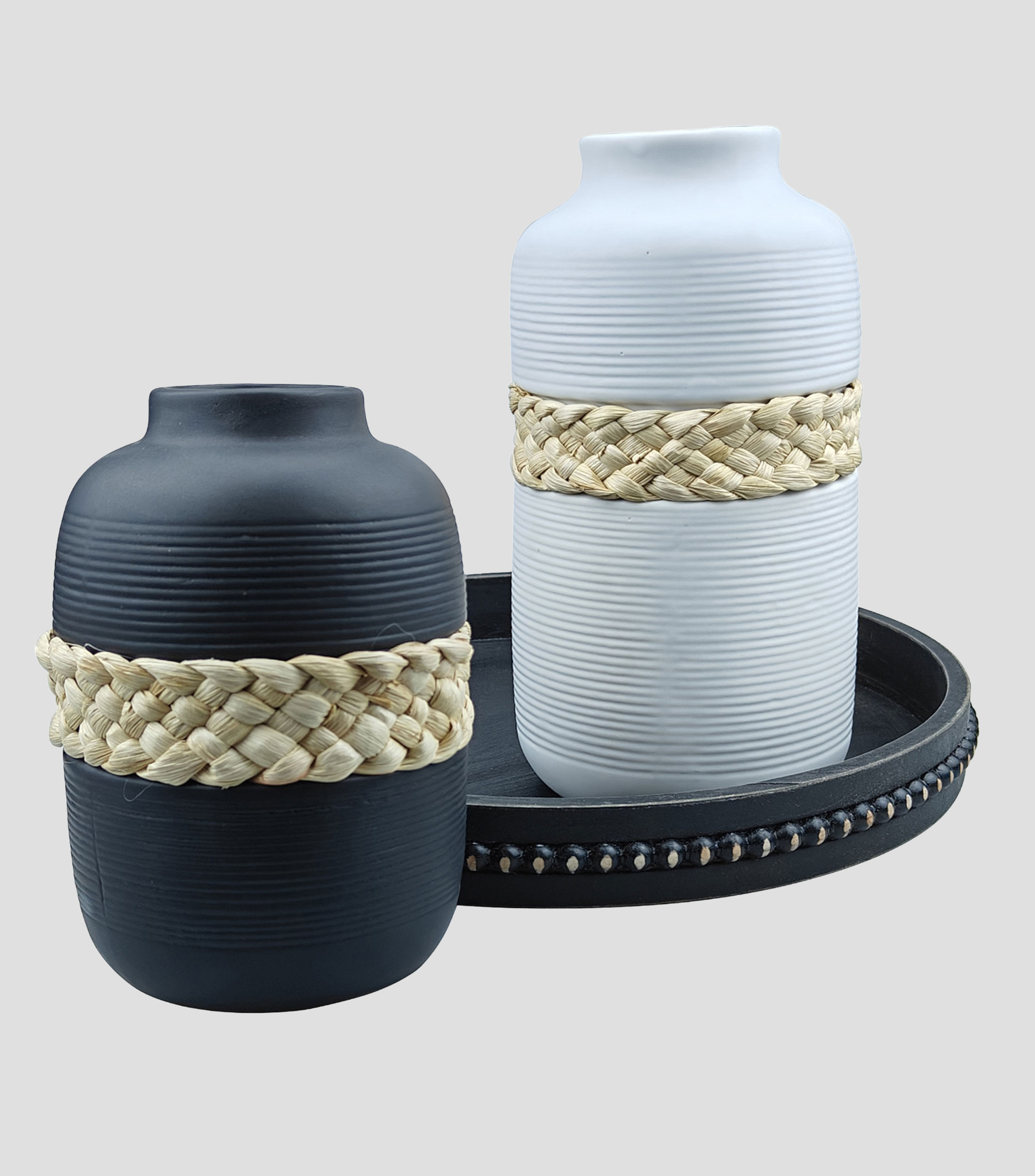 Set de 2 Floreros y Charola Augusta