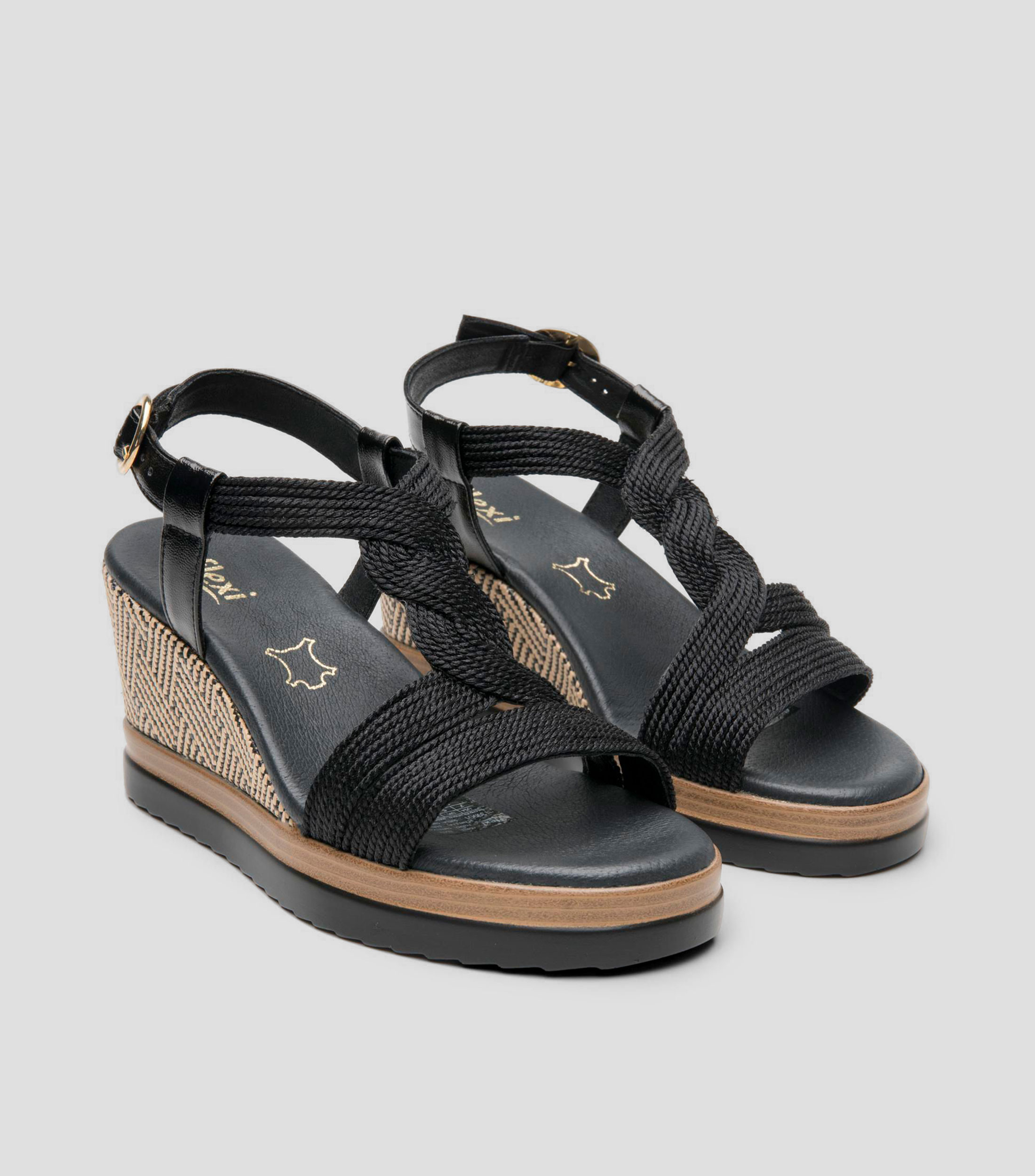 Sandalias con tacón medio de cuña Olympia Mujer