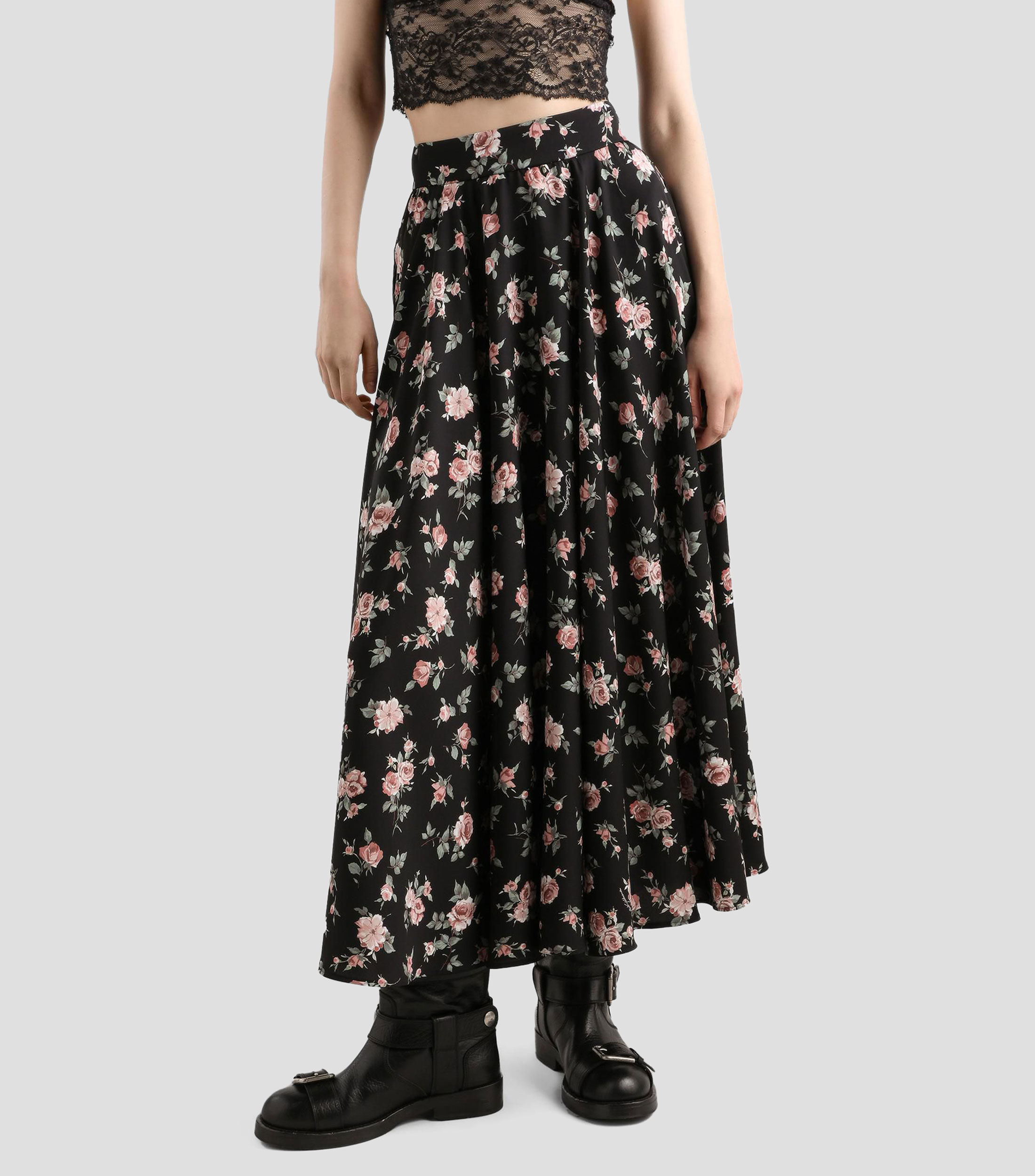 Falda larga regular estampada Mujer