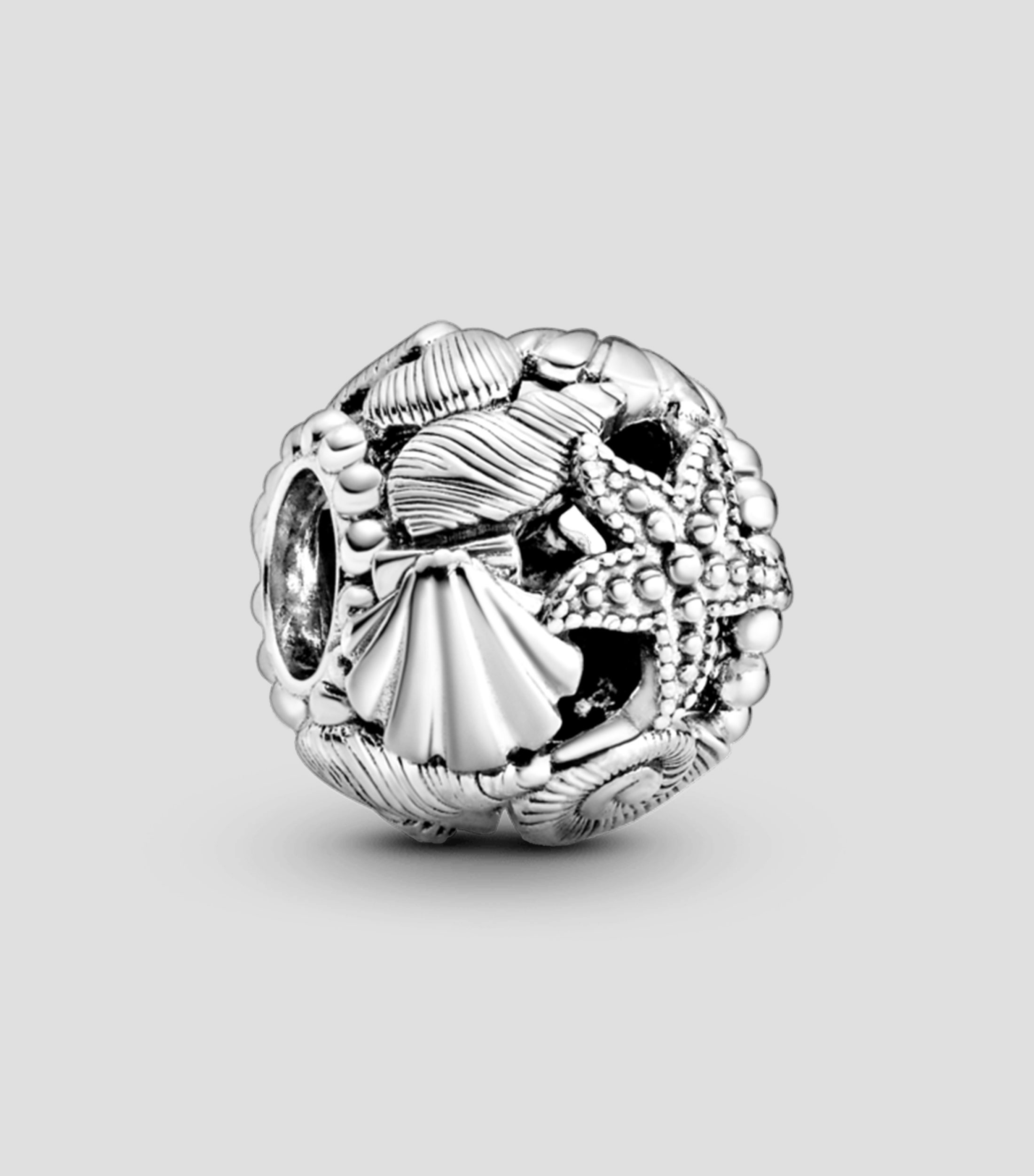 Charm Filigrana de Corazones, Conchas y Estrellas de Mar en plata Mujer
