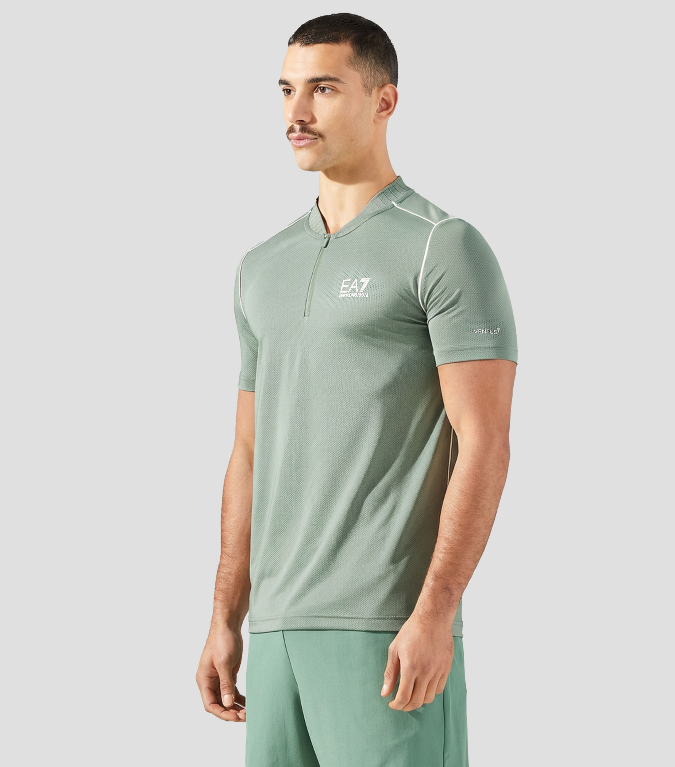 Playera tipo polo manga corta con microdiseños Hombre
