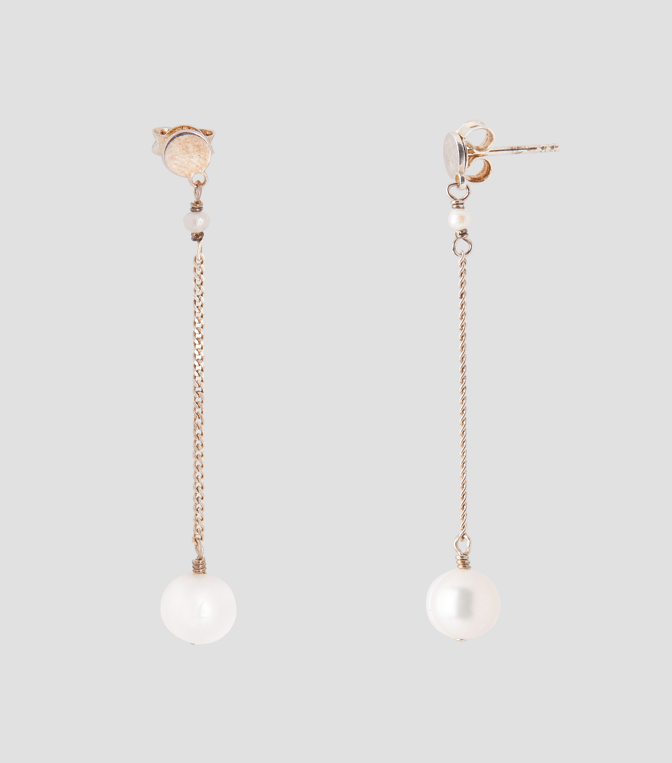 Aretes en plata con perla Mujer