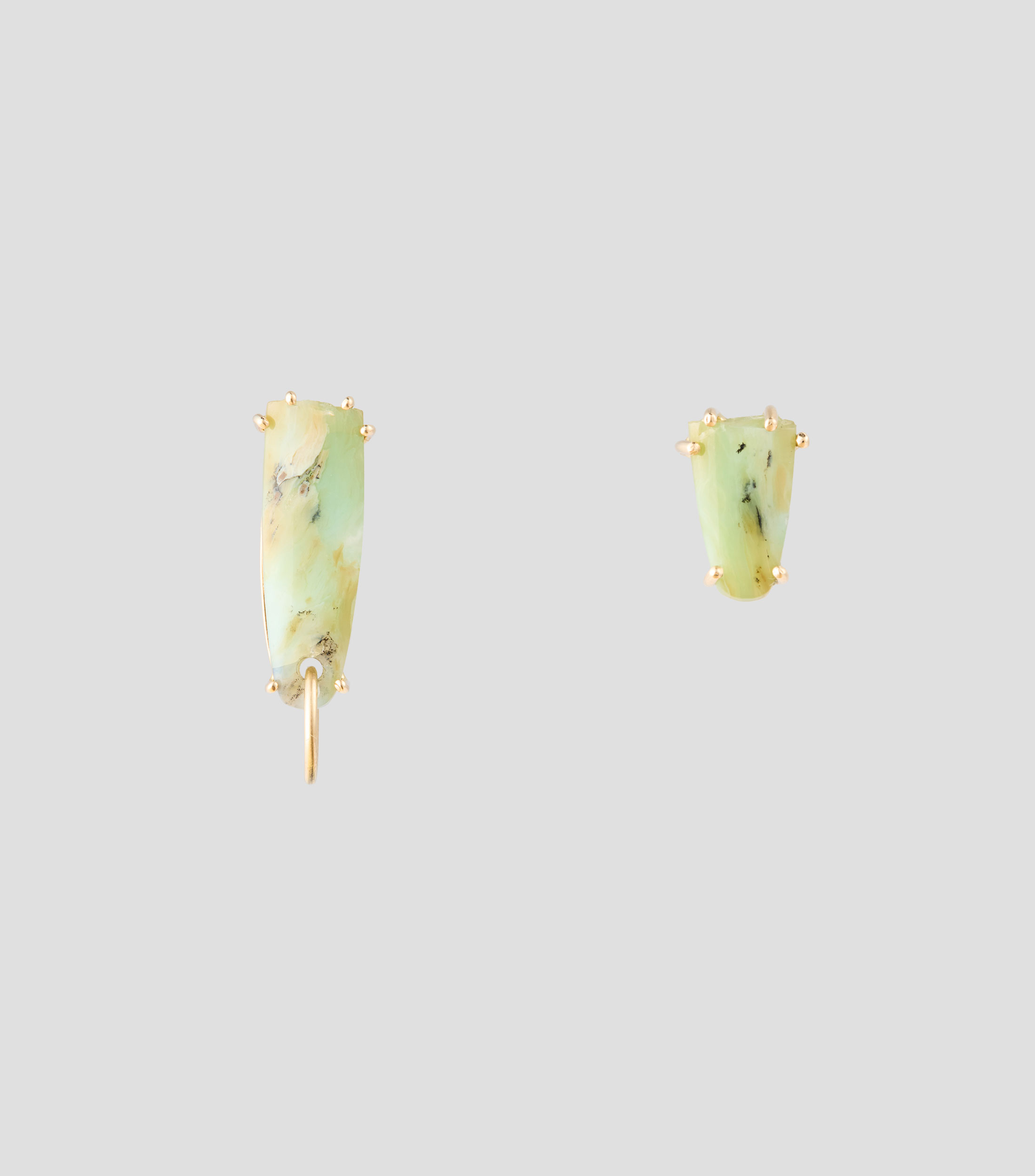 Aretes asimetricos Unique Gems en oro 14 de kilates Mujer