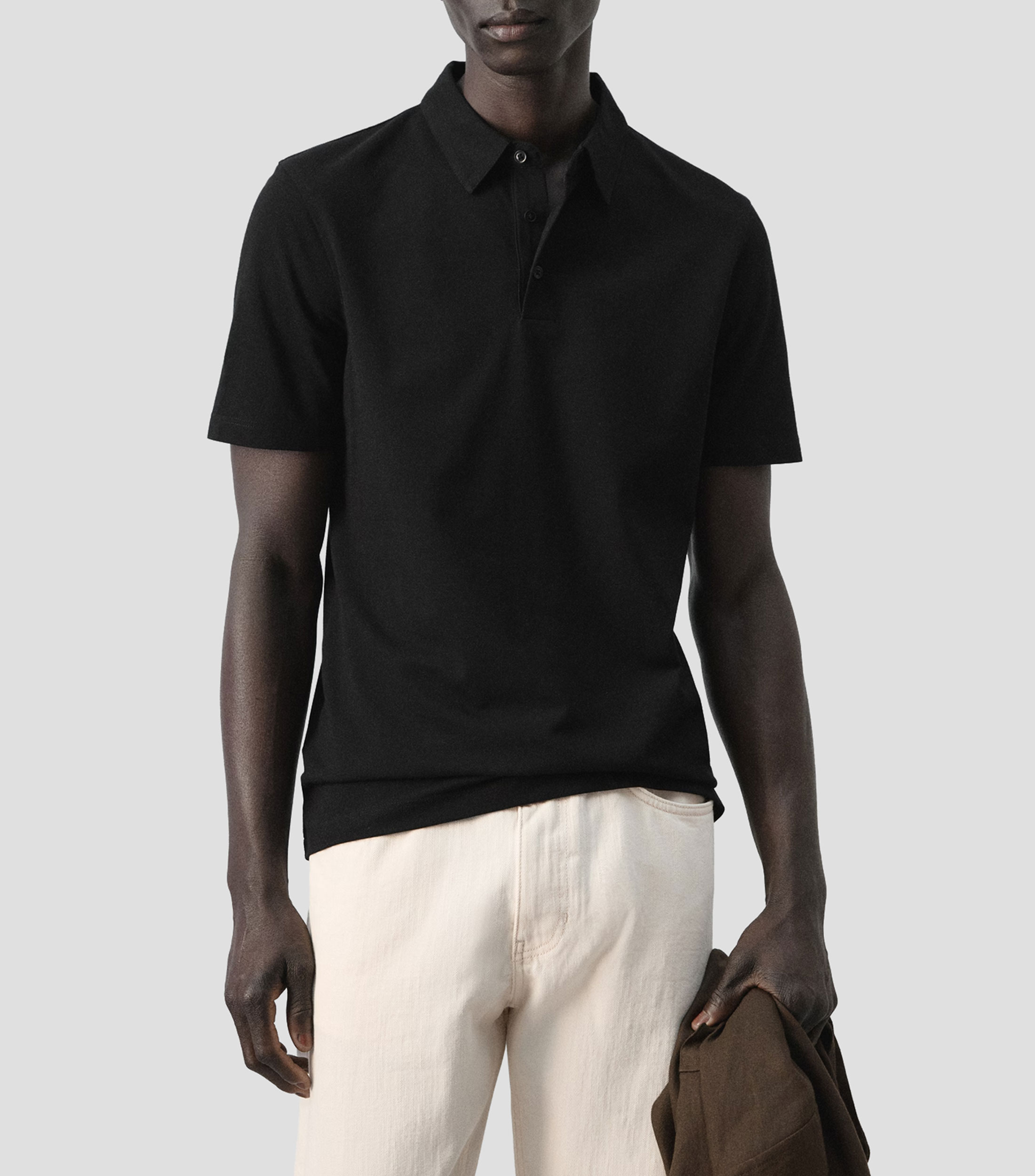 Playera tipo polo de manga corta lisa Hombre