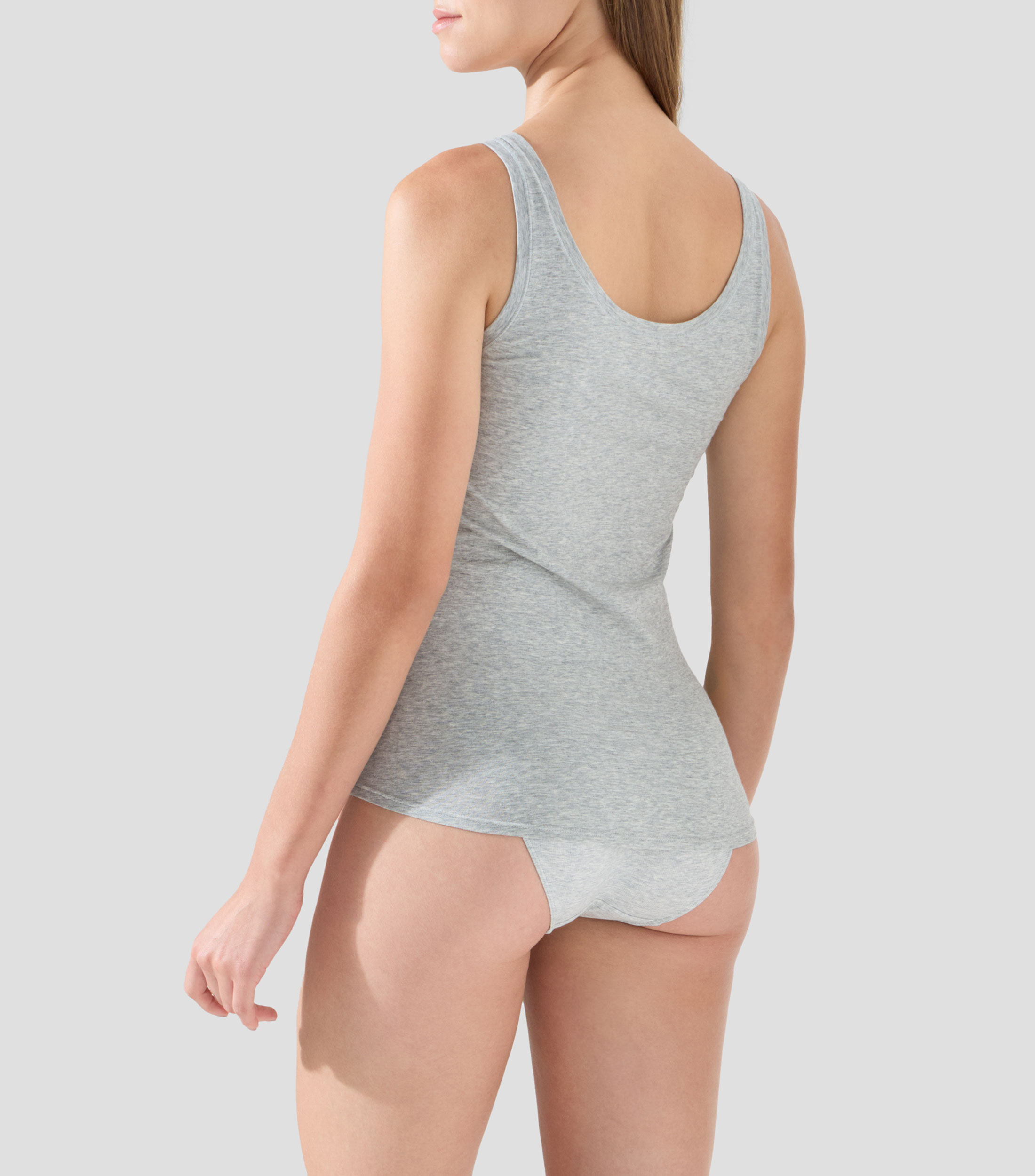 Tank Stretch Cotton-Blend Scoopneck Mujer