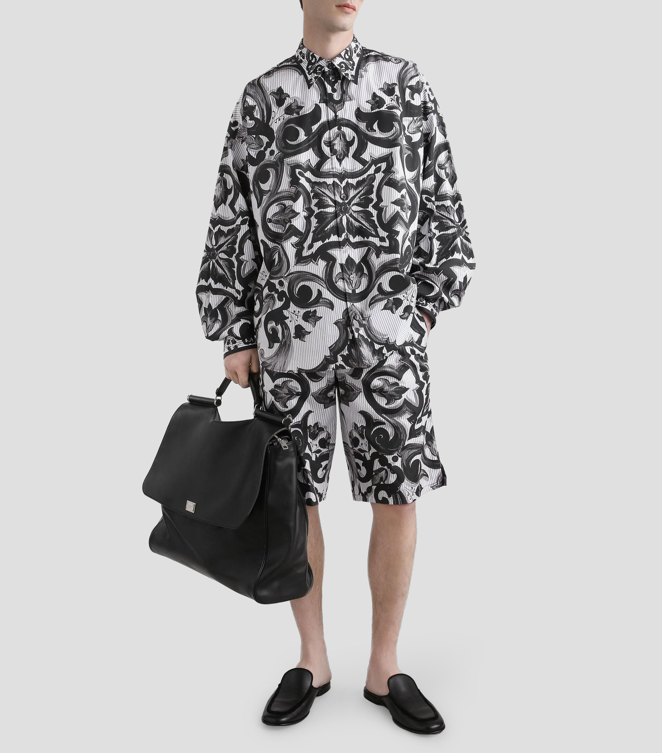 Camisa estampada manga larga Maiolica Hombre