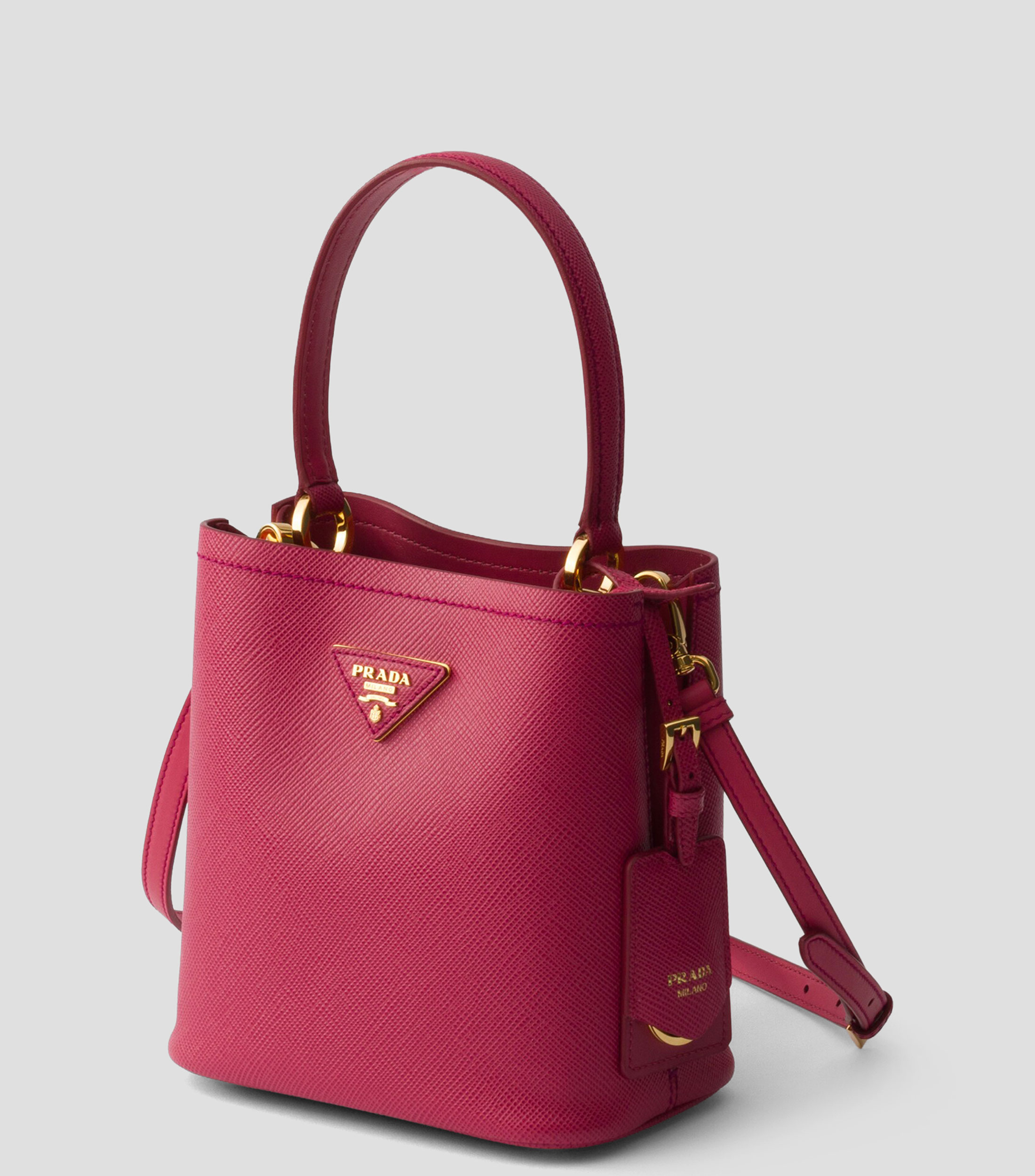 Minibolsa Prada Panier de piel saffiano Mujer