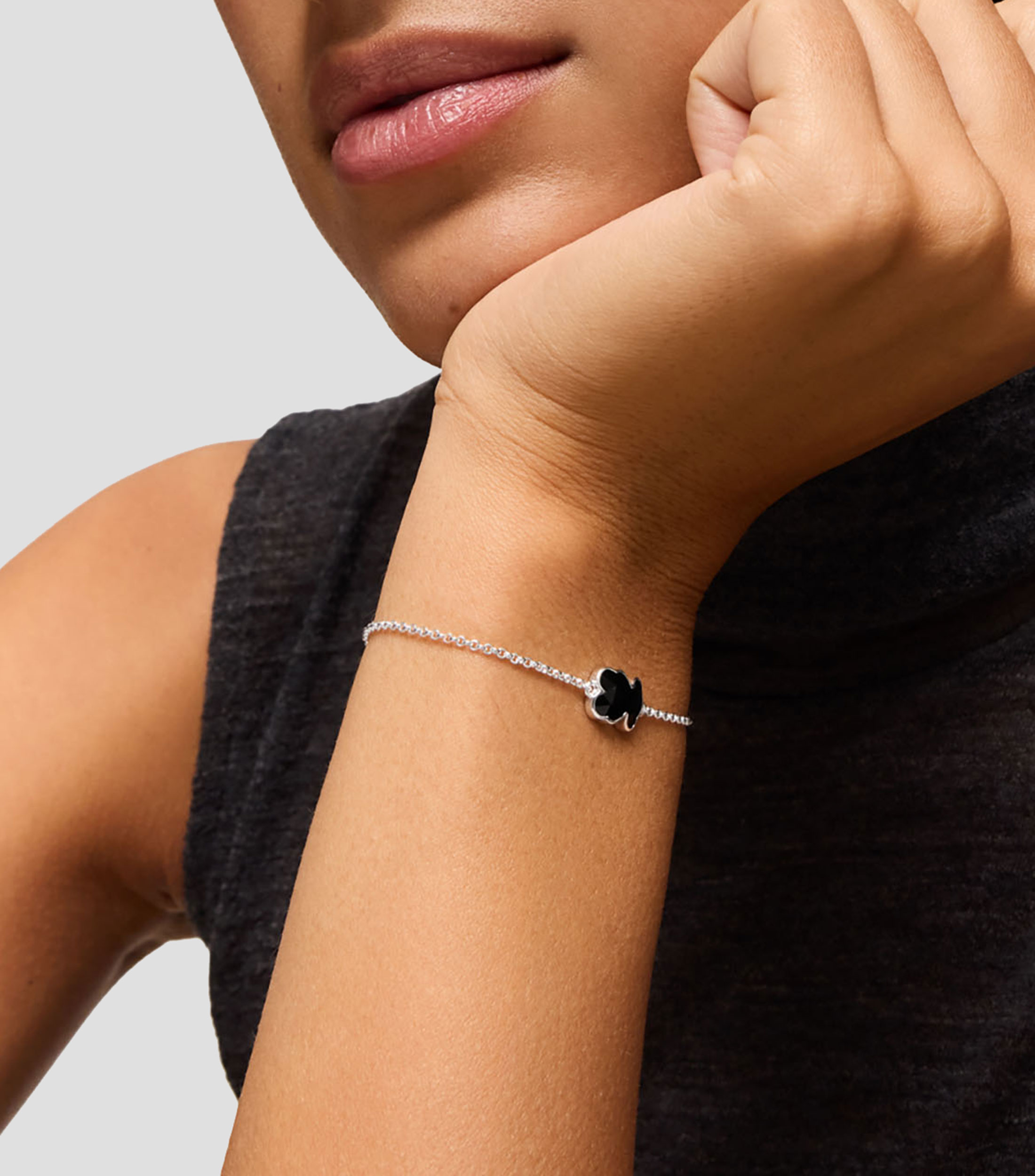Pulsera en plata con motivo de oso Mujer