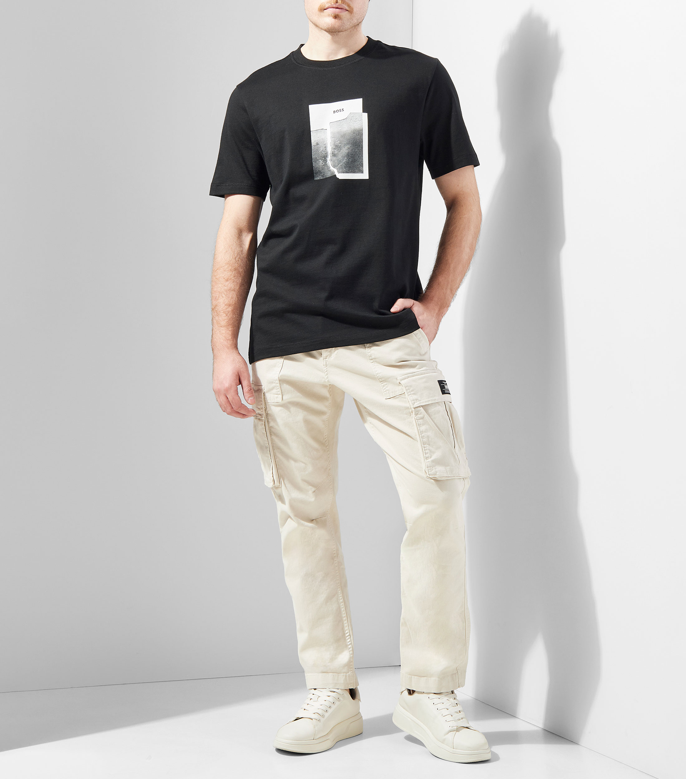 Playera de punto de algodón con ilustración estampada Hombre