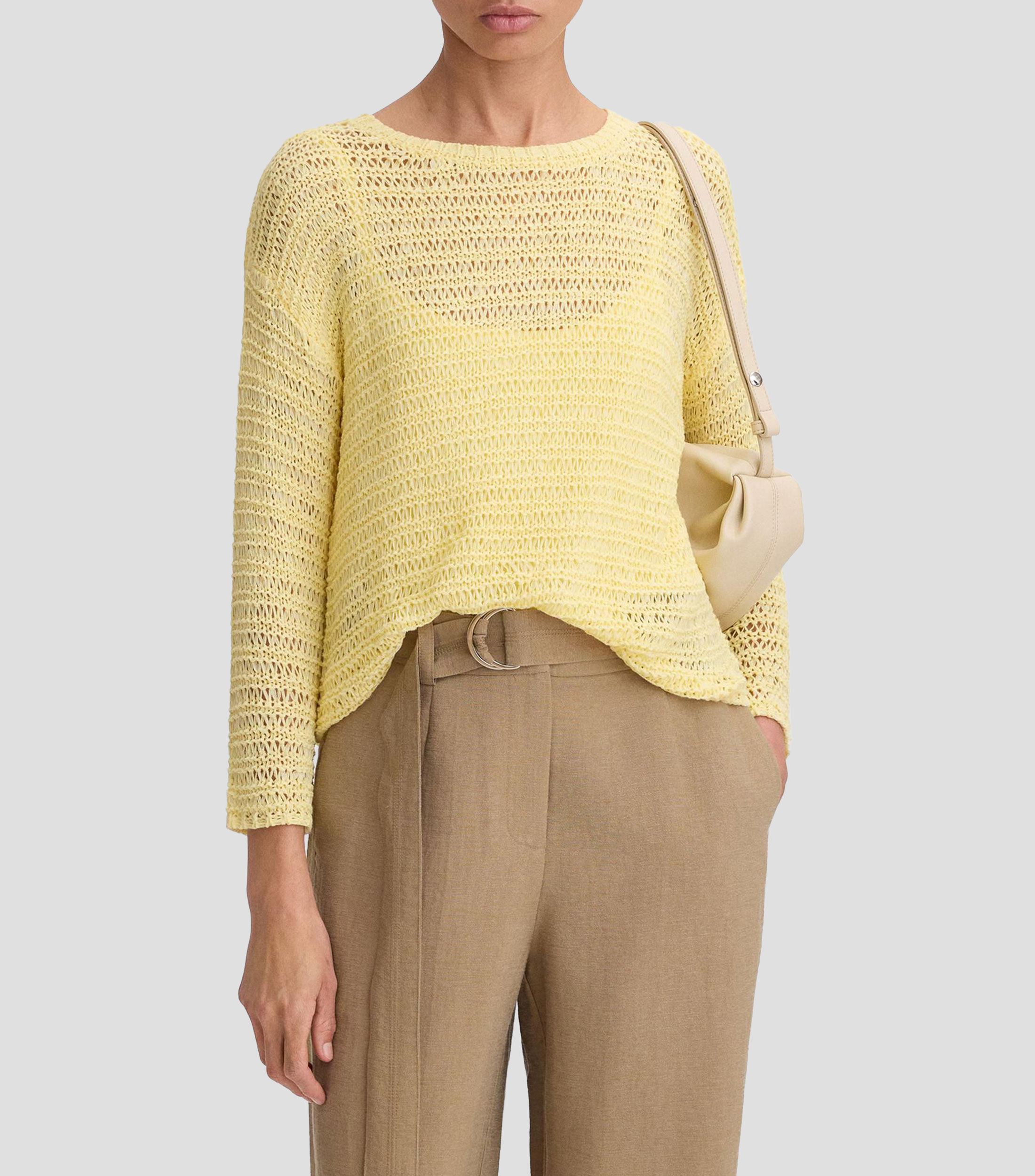 Suéter holgado cintas liso Mujer